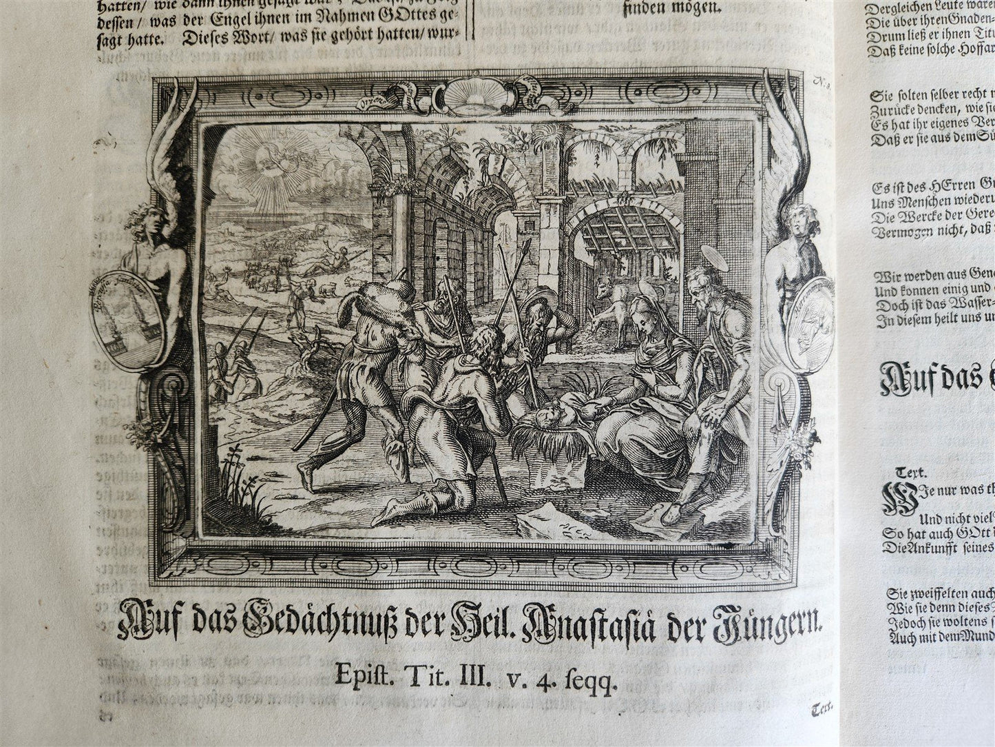 1733 ILLUSTRATED Christian Year Epistles & Gospels antique VELLUM FOLIO Prague
