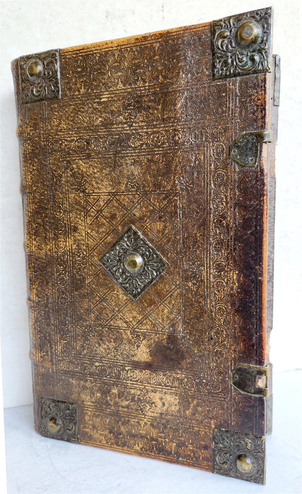 1772 BIBLE in GERMAN SWISS Zurich antique FOLIO w/ BRASS FITTINGS