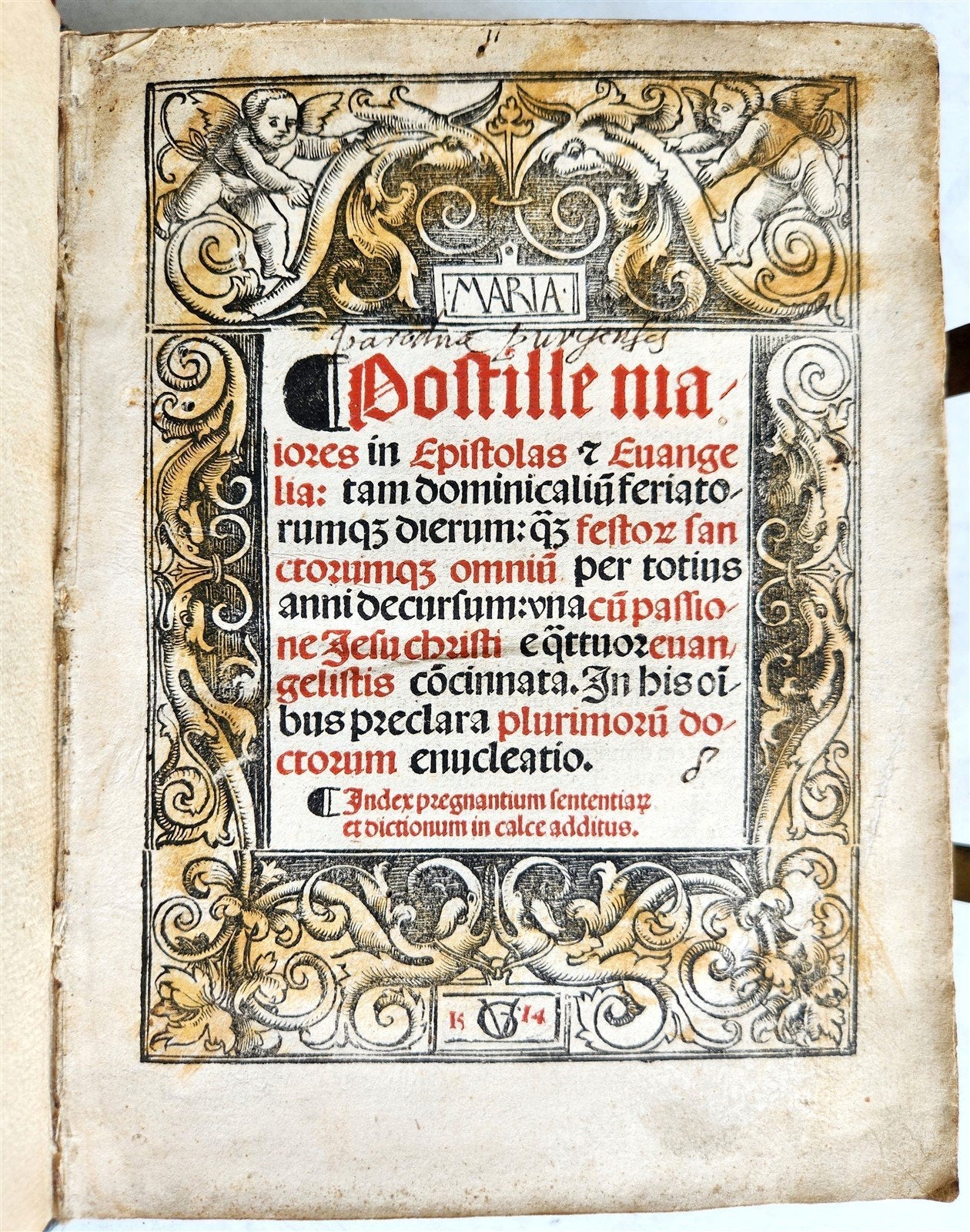 1514 POST-INCUNABULA ILLUSTRATED SWISS Basel antique Postilla maiores SCARCE