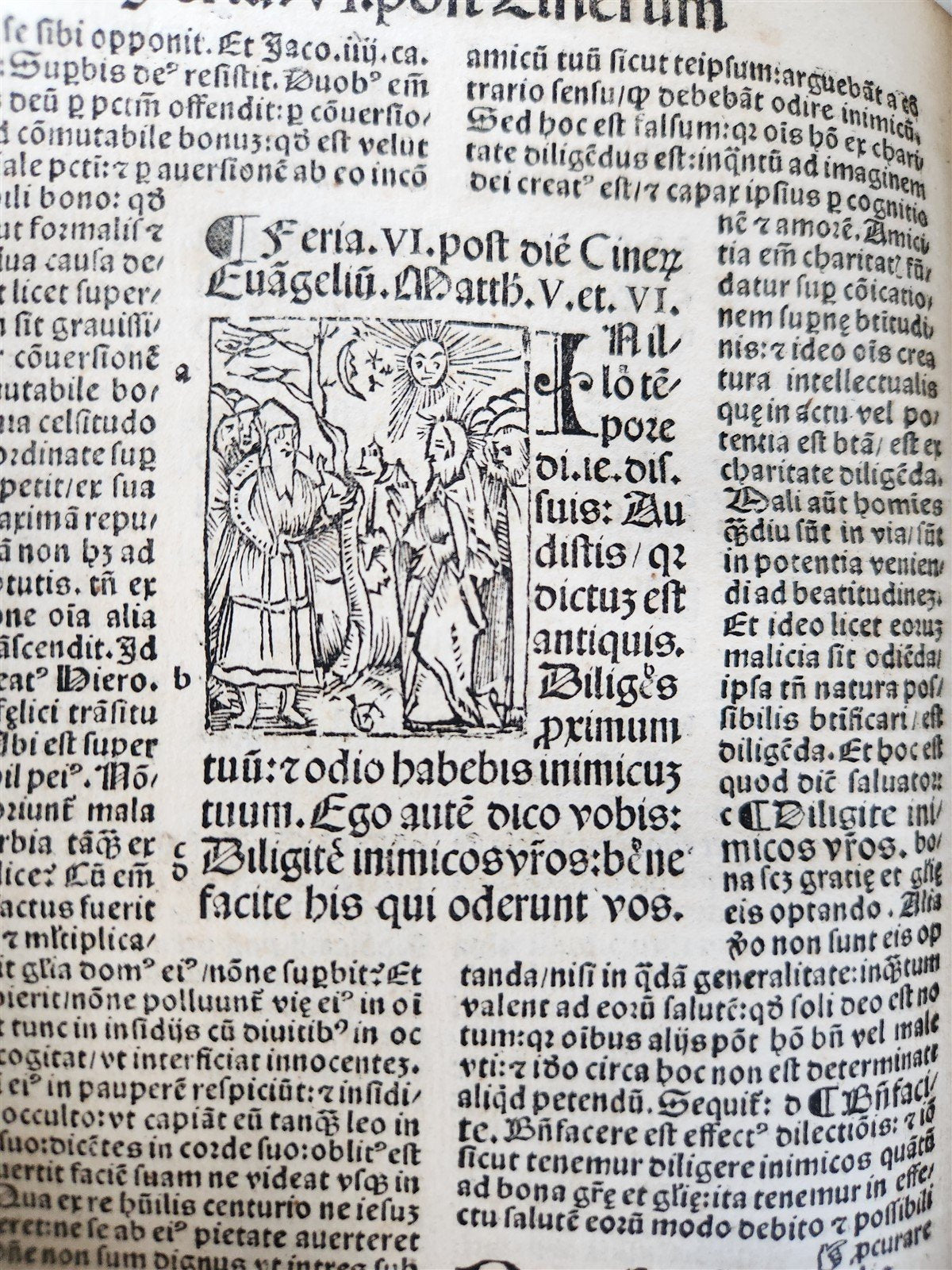 1514 POST-INCUNABULA ILLUSTRATED SWISS Basel antique Postilla maiores SCARCE