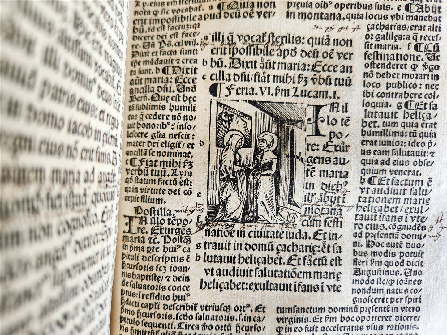 1514 POST-INCUNABULA ILLUSTRATED SWISS Basel antique Postilla maiores SCARCE