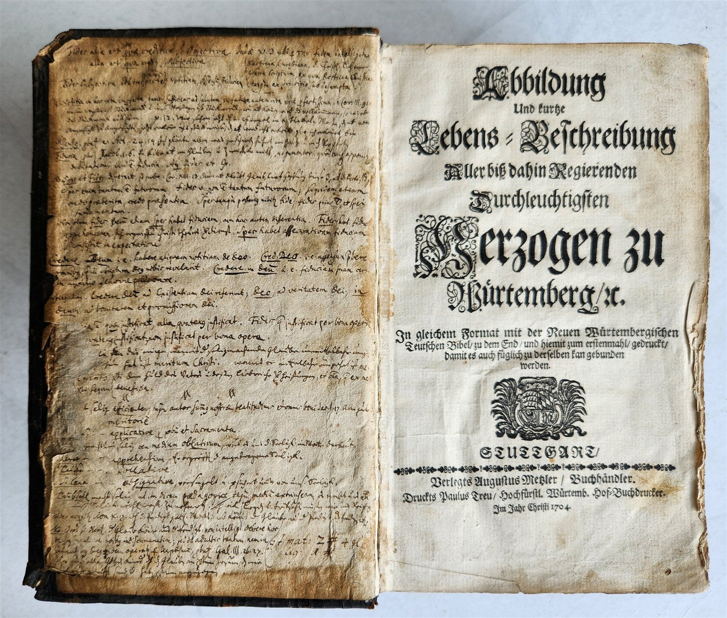 1704 BIBLE in GERMAN antique ILLUSTRATED