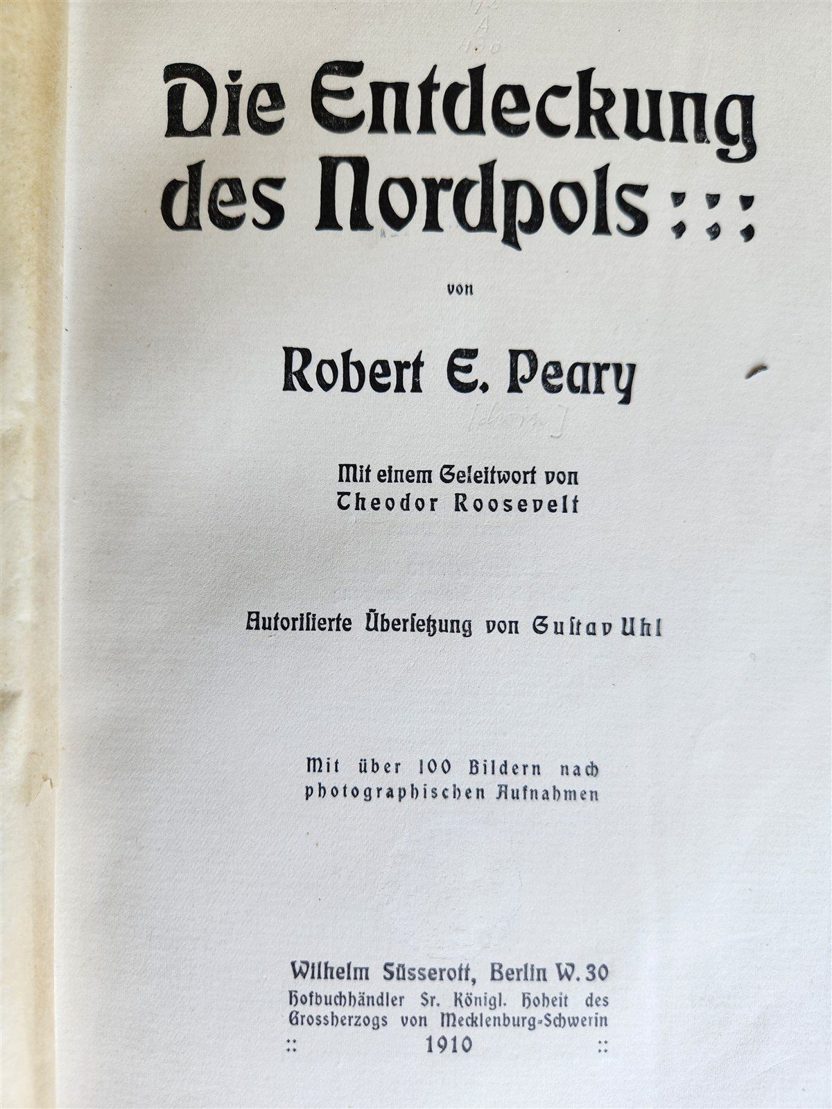 1910 DISCOVERY of NORTH POLE by ROBERT PEARY in GERMAN antique ILLUSTRATED