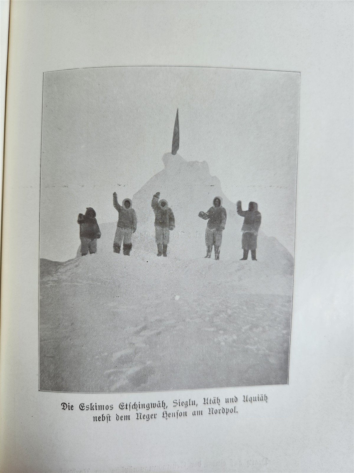 1910 DISCOVERY of NORTH POLE by ROBERT PEARY in GERMAN antique ILLUSTRATED