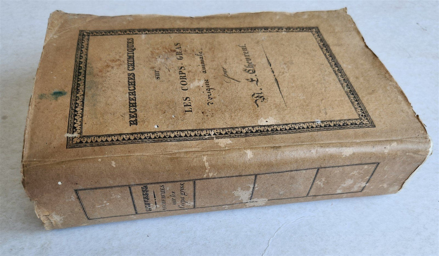 1823 CHEMISTRY Recherches chimiques sur les corps gras d'origine animale SIGNED!