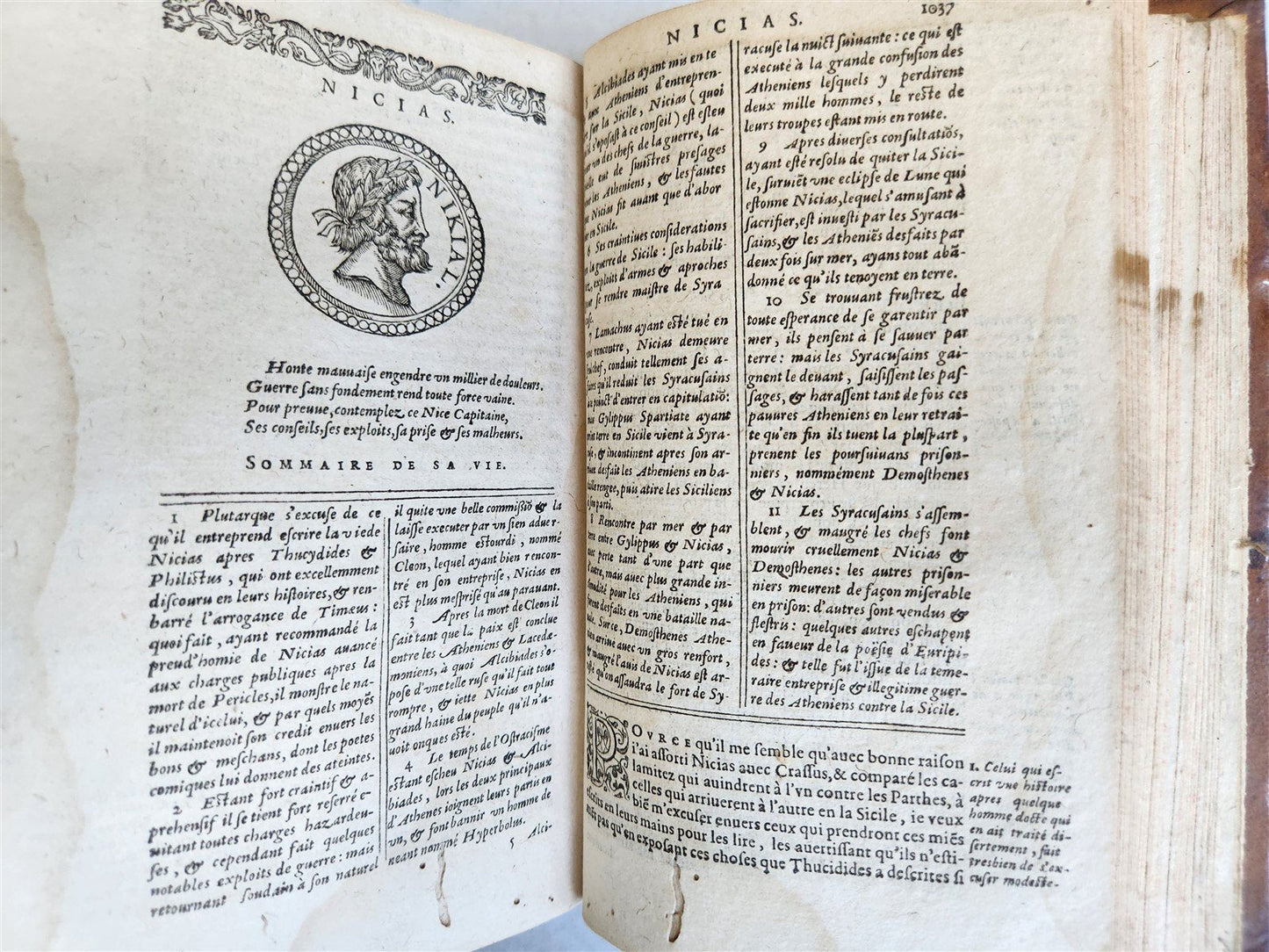 1593 PLUTARCH Les vies des hommes illustres grecs et romans ILLUSTRATED antique