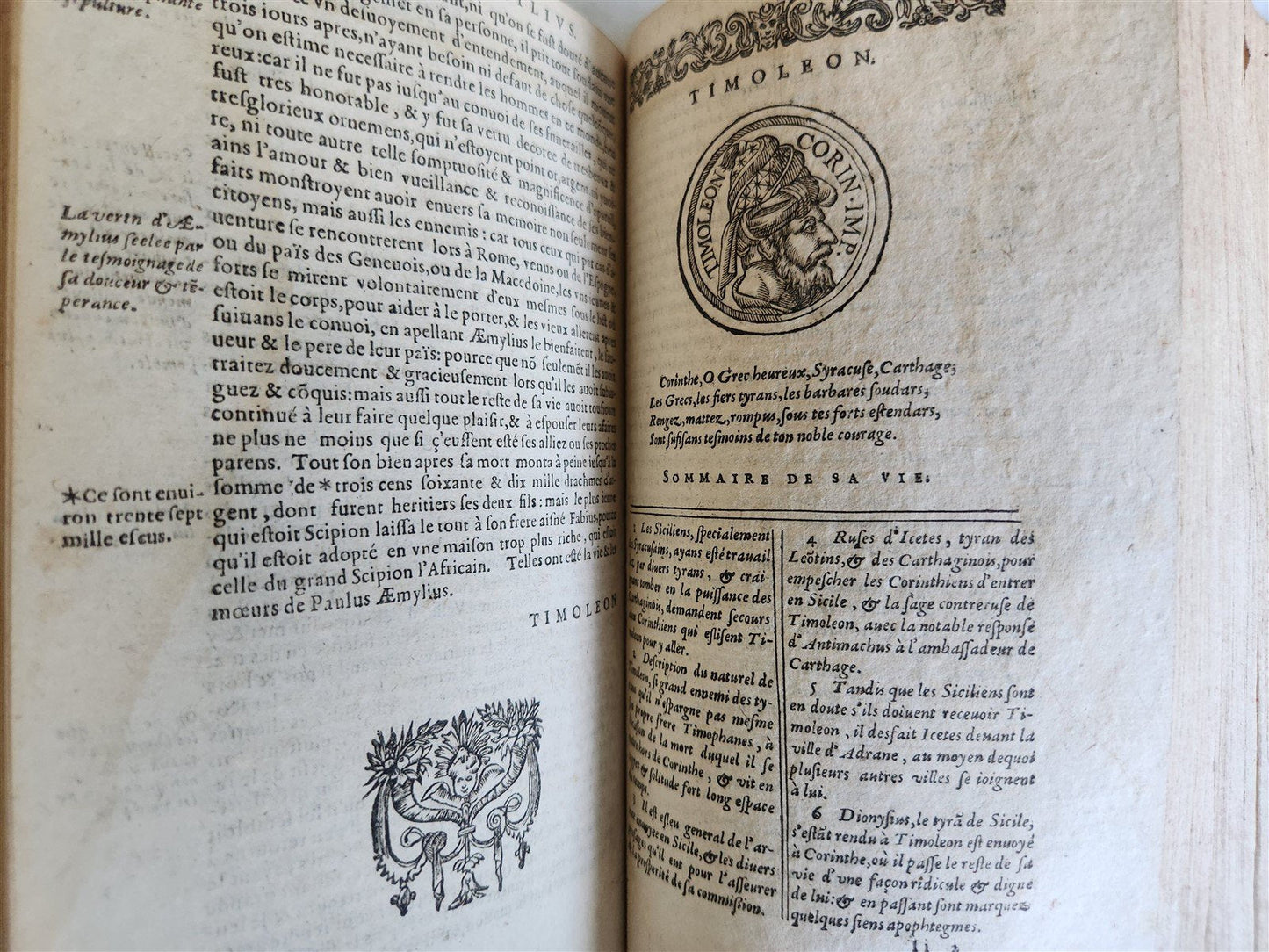 1593 PLUTARCH Les vies des hommes illustres grecs et romans ILLUSTRATED antique