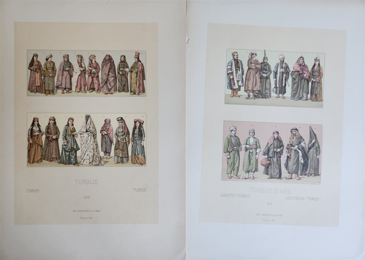 LE COSTUME by RACINET ILLUSTRATED AFRICA INDIA & TURKEY antique 24 PLATES