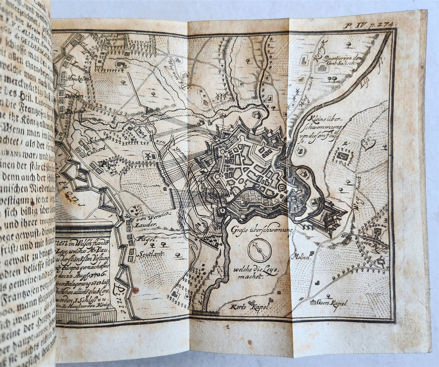 1709 LIFE of CAROLI KING of SPAIN & INDIES antique PIGSKIN BOUND ILLUSTRATED v.4