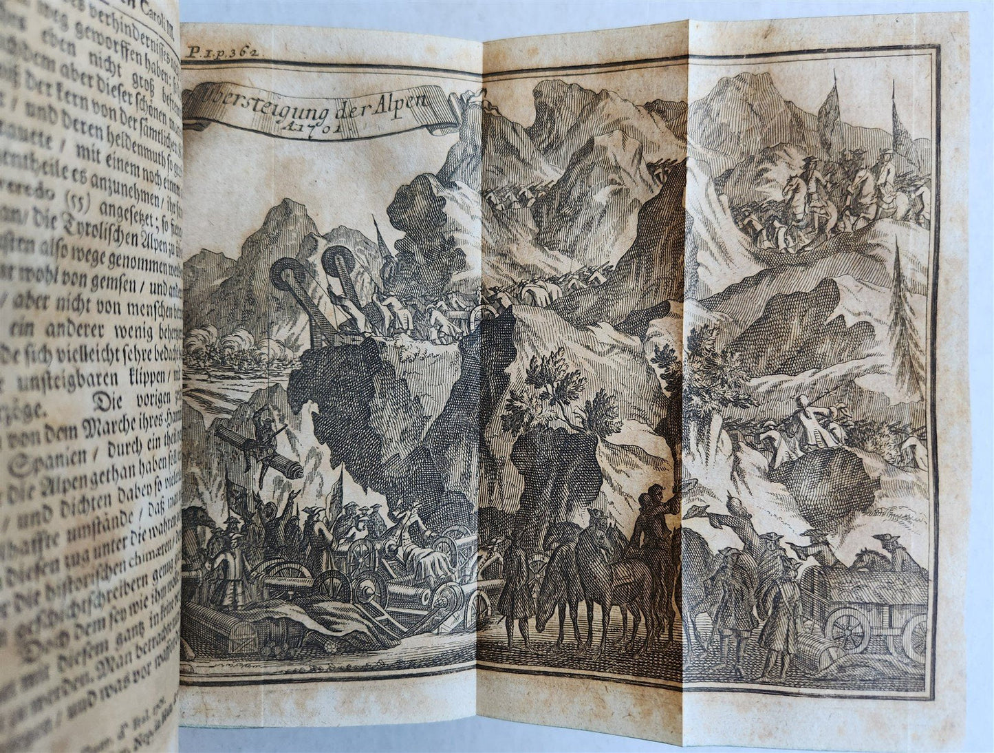 1708 LIFE of CAROLI KING of SPAIN & INDIES antique PIGSKIN BOUND ILLUSTRATED v.1