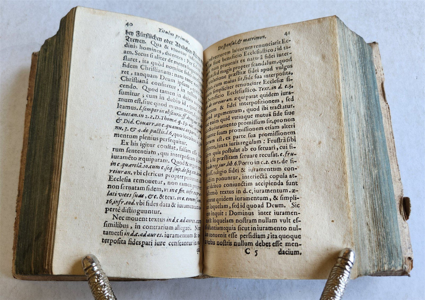 1609-1622 CANON LAW BOOK antique PIGSKIN BINDING Singulares Iuris Canonici