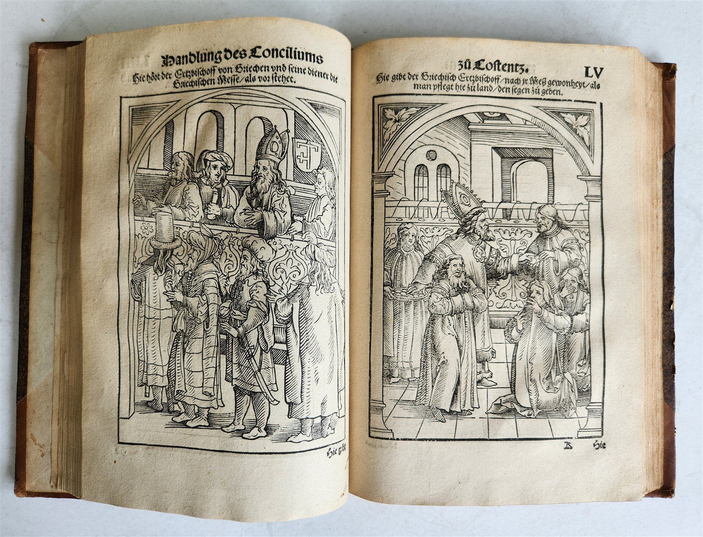 1536 COUNCIL OF CONSTANCE CHRONICLES Ulrich von Richenthal antique ILLUSTRATED
