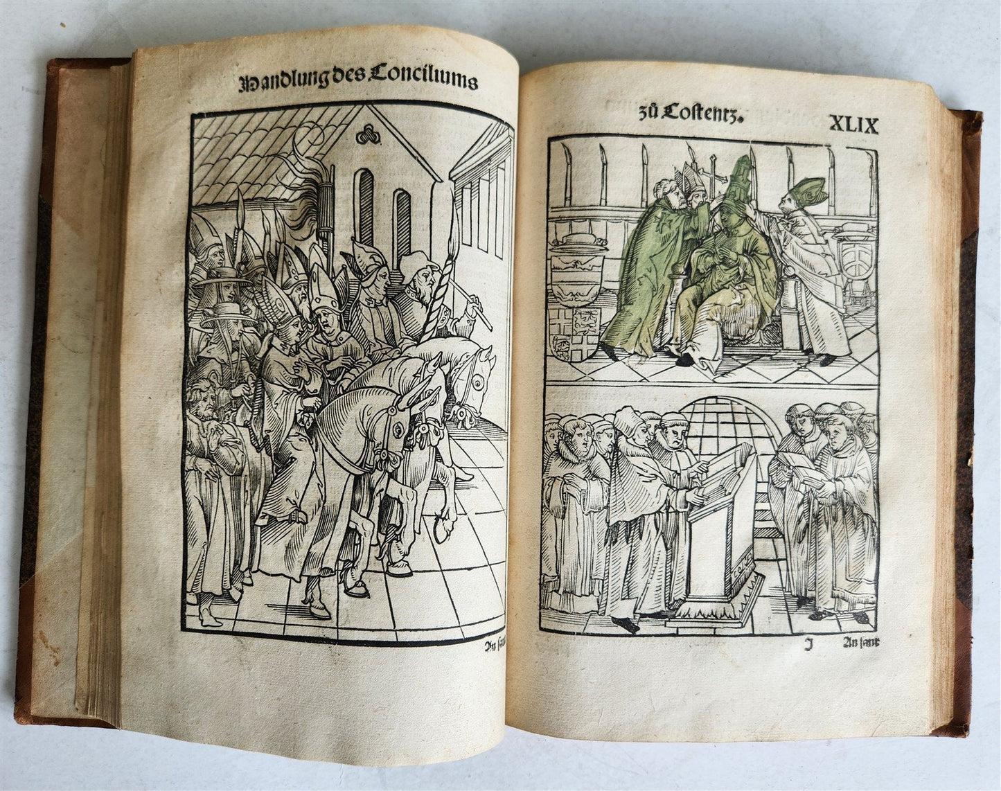 1536 COUNCIL OF CONSTANCE CHRONICLES Ulrich von Richenthal antique ILLUSTRATED
