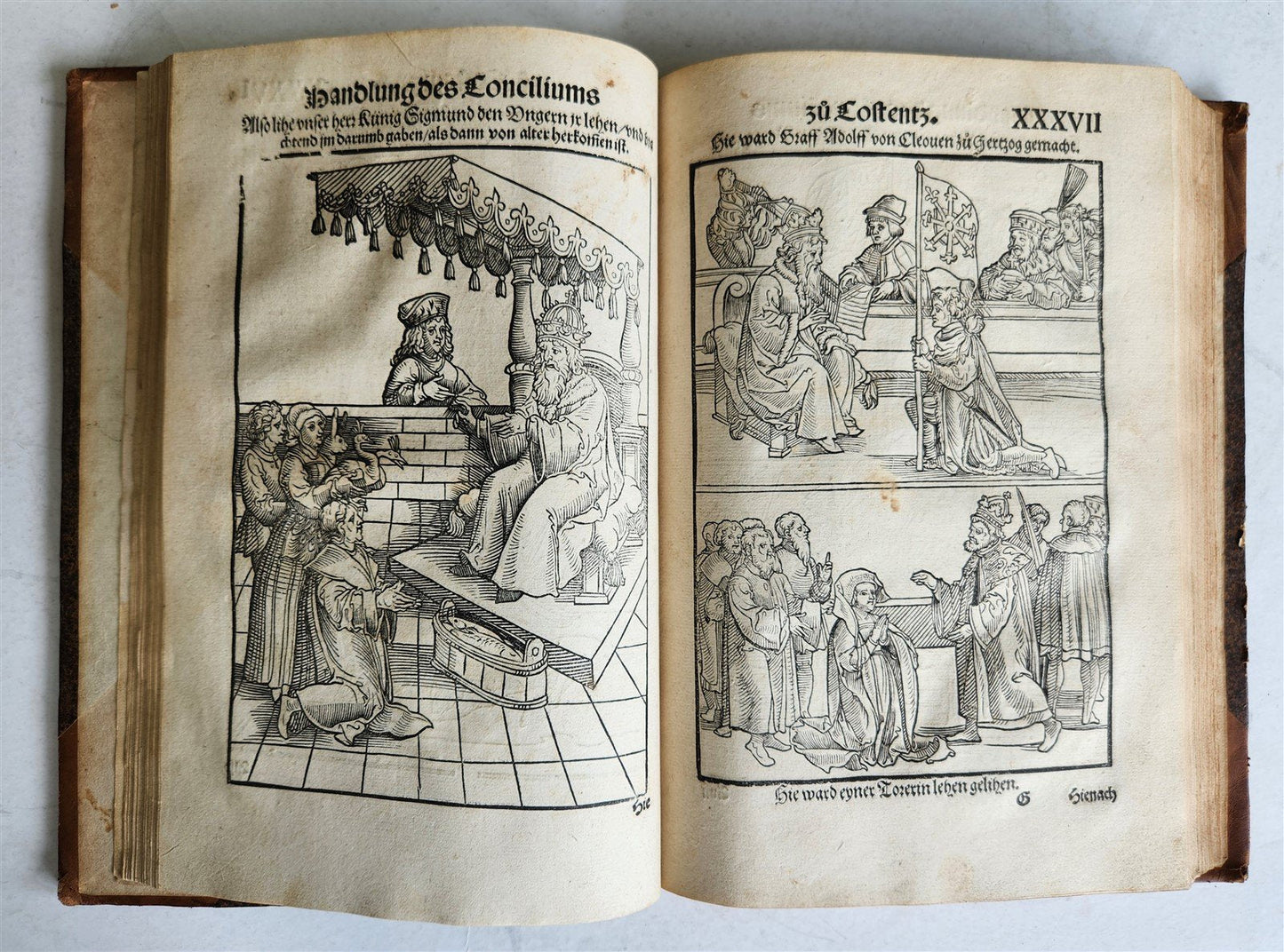 1536 COUNCIL OF CONSTANCE CHRONICLES Ulrich von Richenthal antique ILLUSTRATED