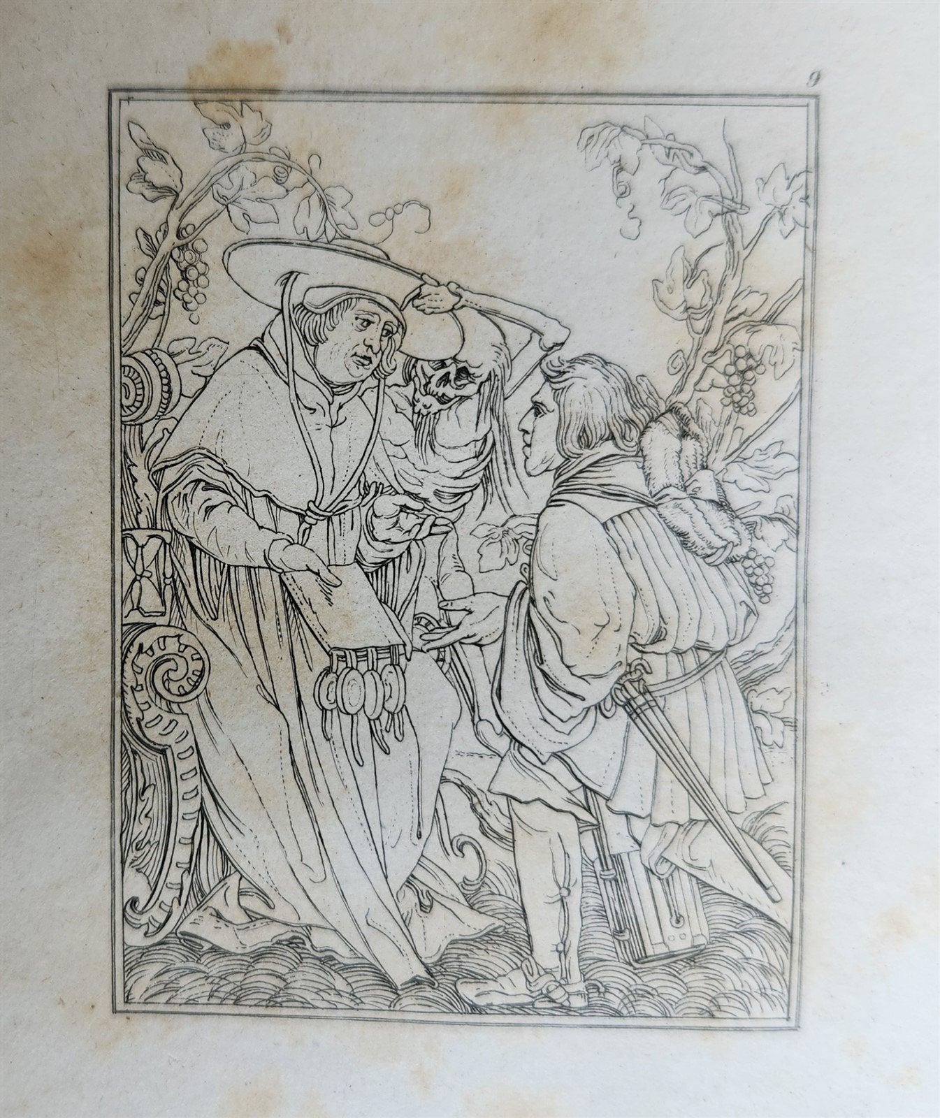 1831 DANCE of DEATH POEM 48 ETCHINGS by HOLBEIN antique Der Todtentanz Bechstein