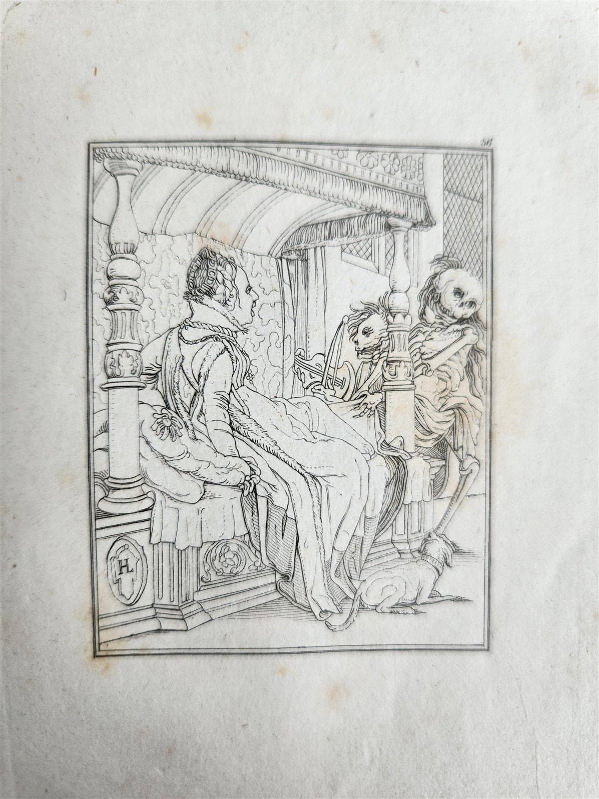 1831 DANCE of DEATH POEM 48 ETCHINGS by HOLBEIN antique Der Todtentanz Bechstein