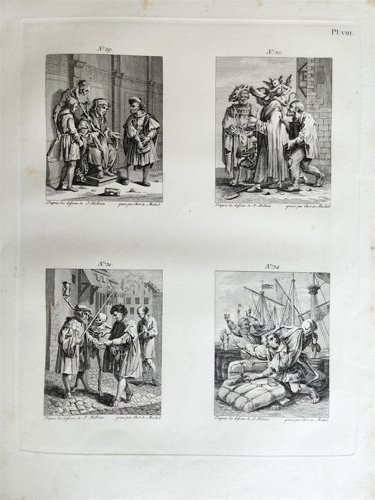 1780 The TRIUMPH of Death ENGRAVINGS by HOLBEIN antique Le triomphe de la mort