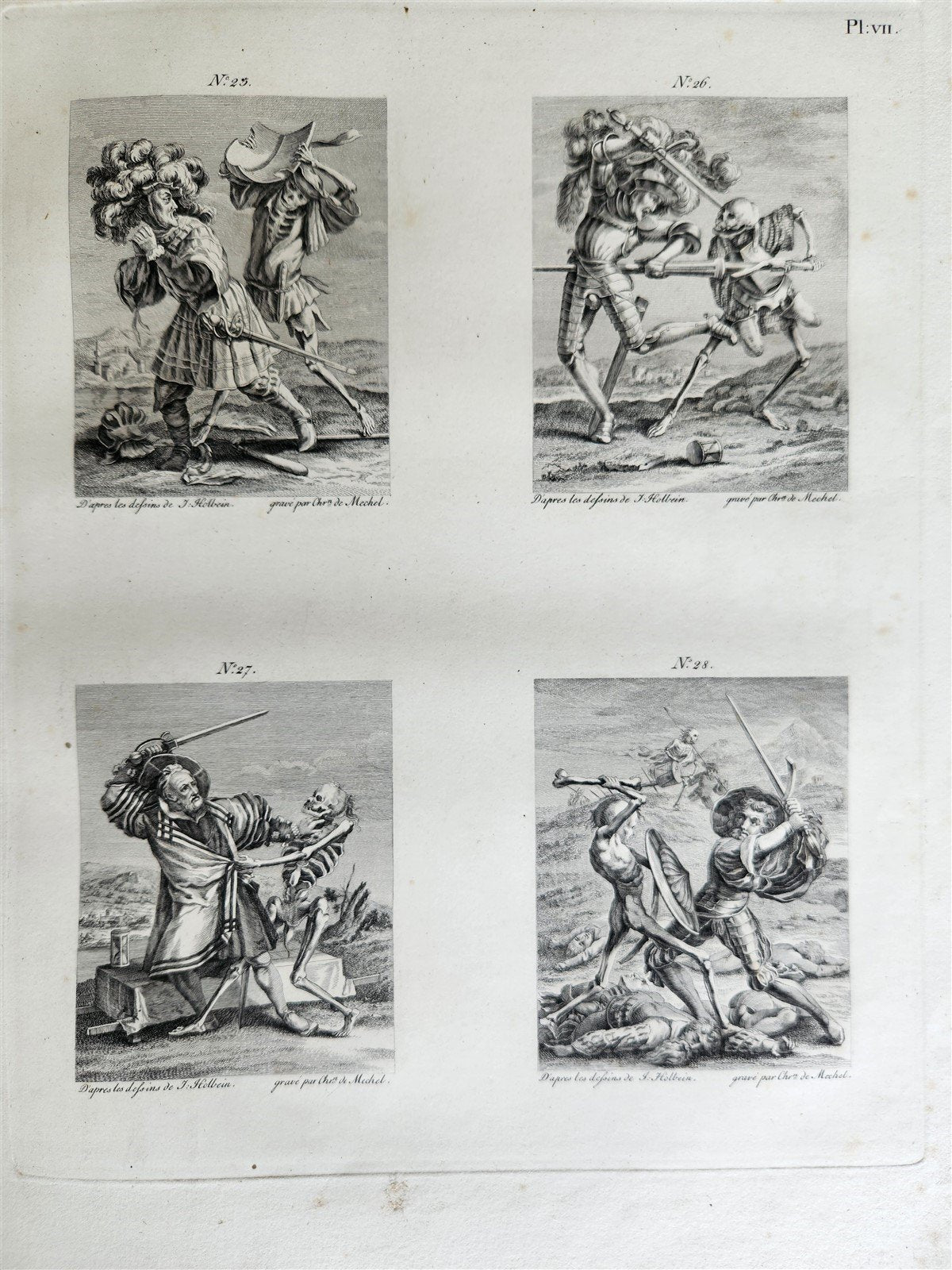 1780 The TRIUMPH of Death ENGRAVINGS by HOLBEIN antique Le triomphe de la mort