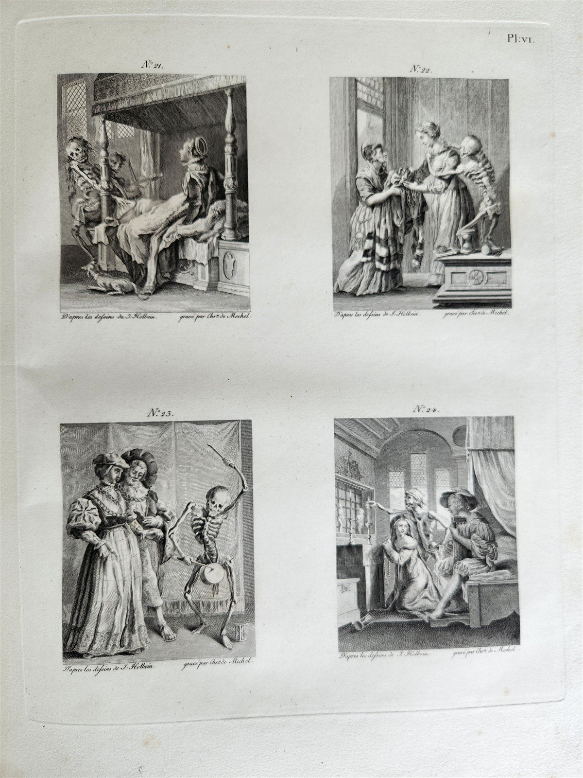 1780 The TRIUMPH of Death ENGRAVINGS by HOLBEIN antique Le triomphe de la mort