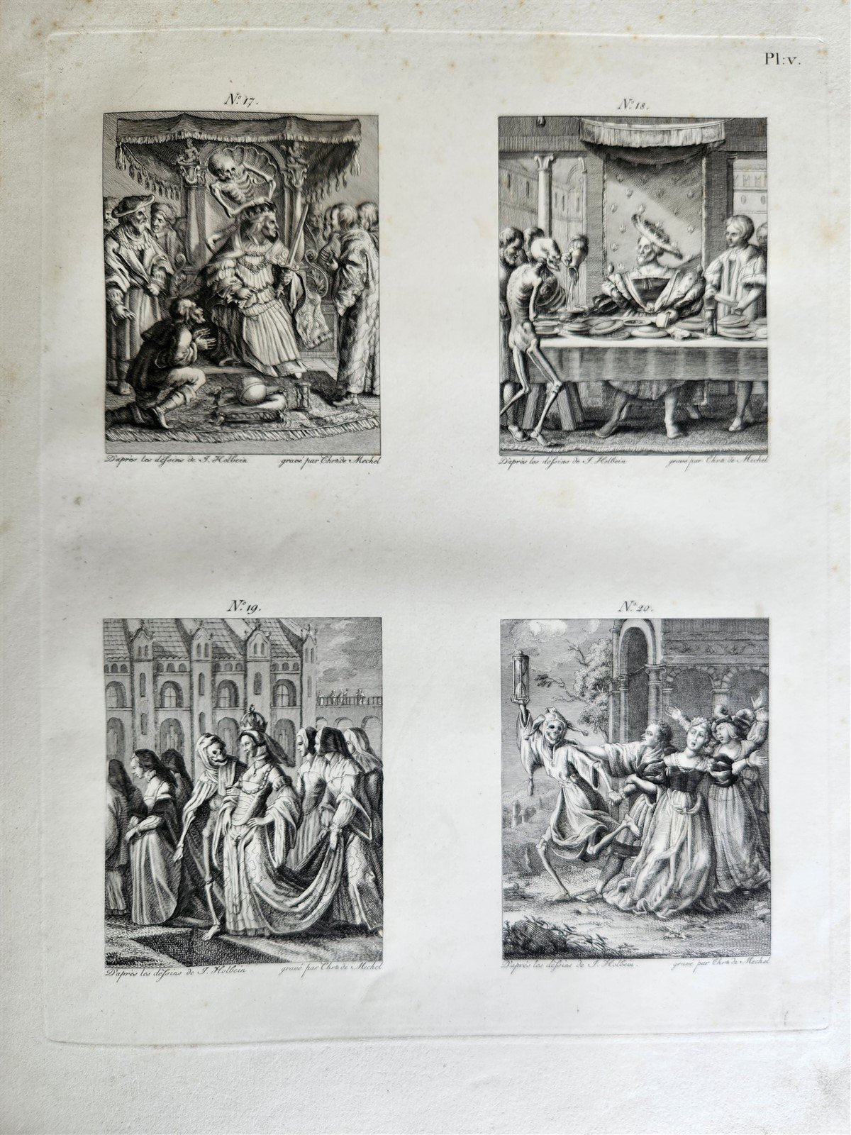 1780 The TRIUMPH of Death ENGRAVINGS by HOLBEIN antique Le triomphe de la mort