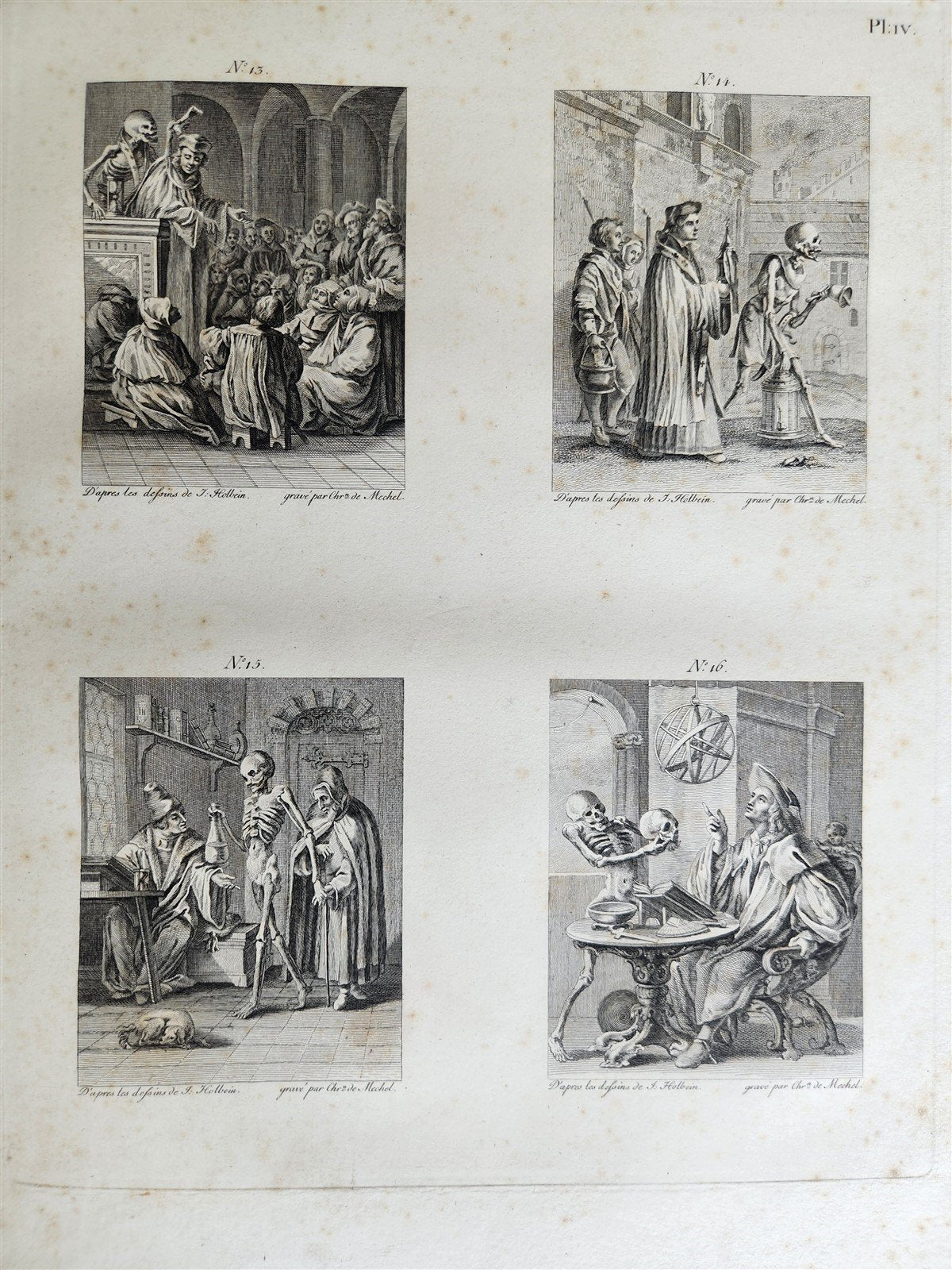 1780 The TRIUMPH of Death ENGRAVINGS by HOLBEIN antique Le triomphe de la mort