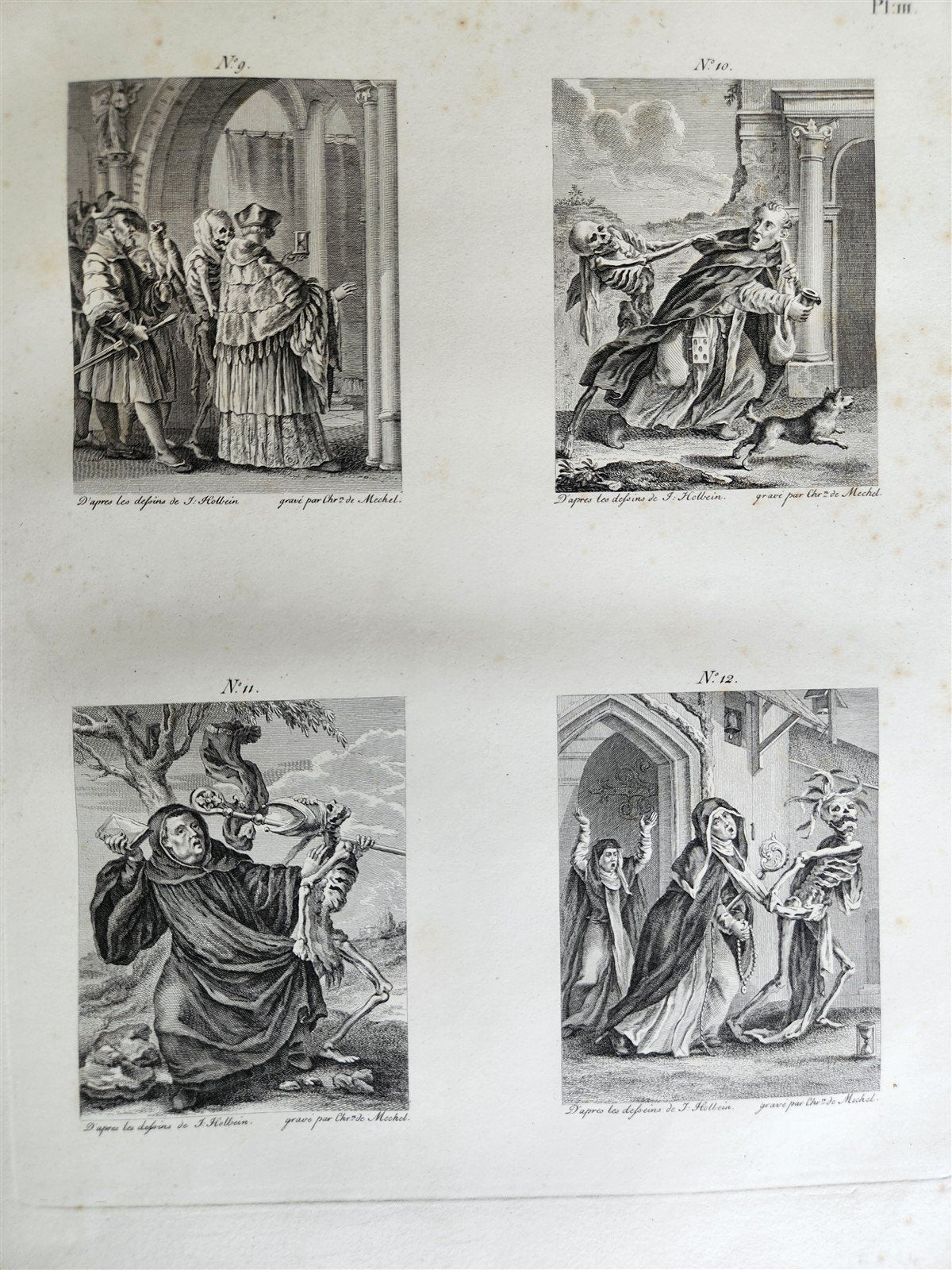 1780 The TRIUMPH of Death ENGRAVINGS by HOLBEIN antique Le triomphe de la mort