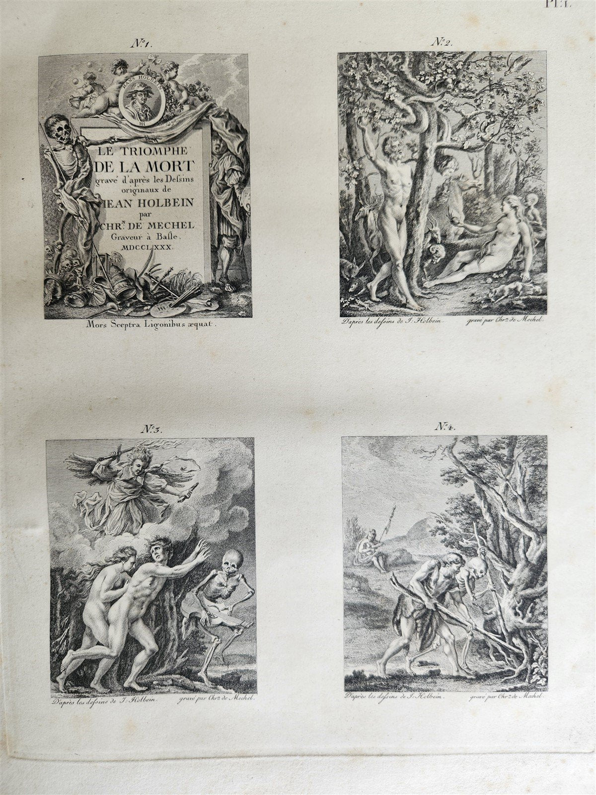 1780 The TRIUMPH of Death ENGRAVINGS by HOLBEIN antique Le triomphe de la mort