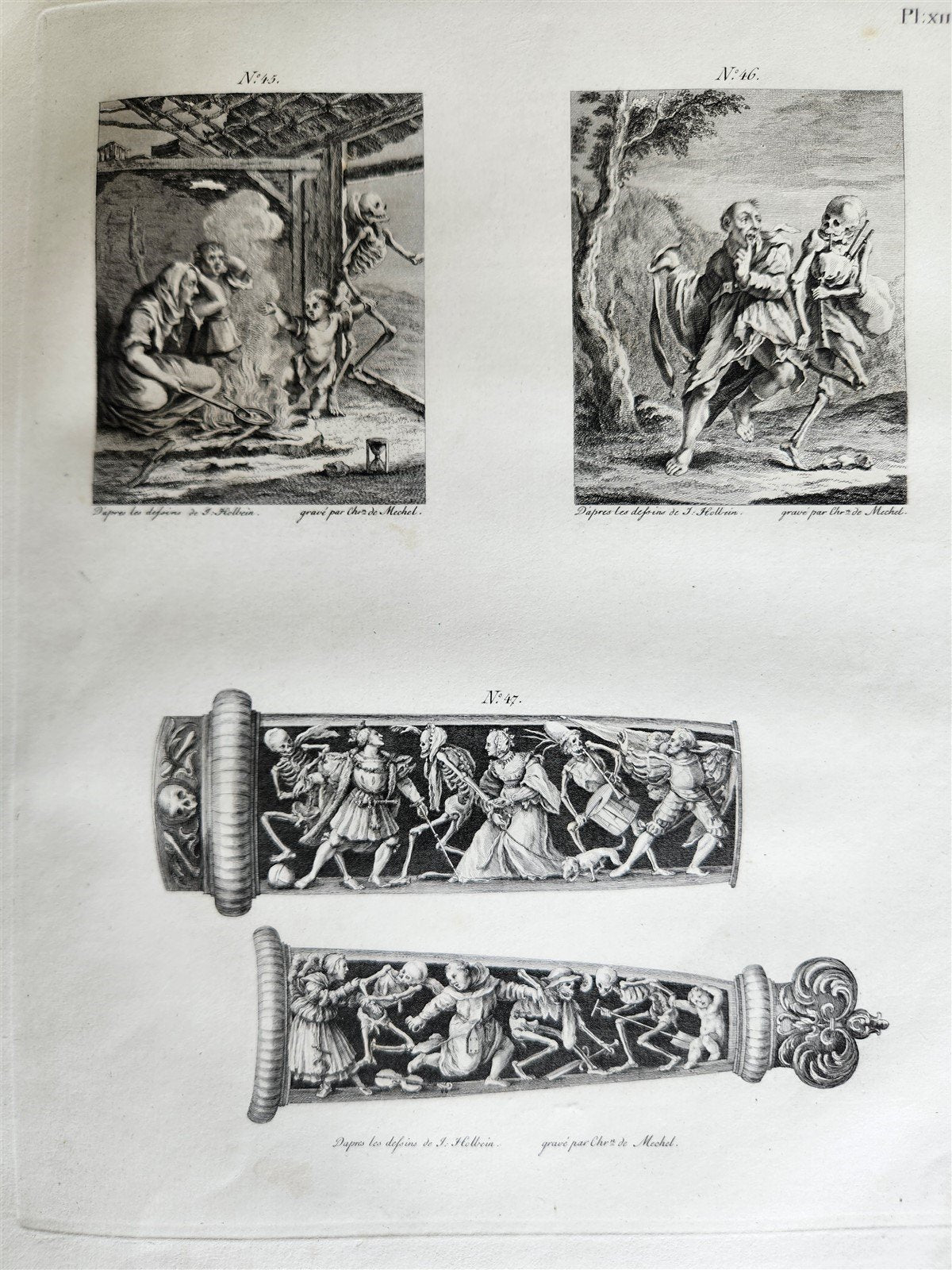 1780 The TRIUMPH of Death ENGRAVINGS by HOLBEIN antique Le triomphe de la mort