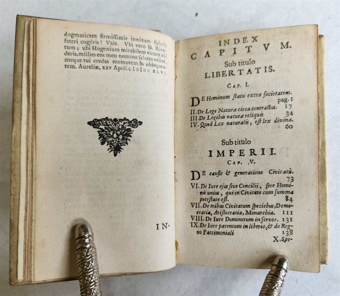 1696 POLITICAL PHILOSOPHY antique Elementa philosophica de cive by THOMAS HOBBES