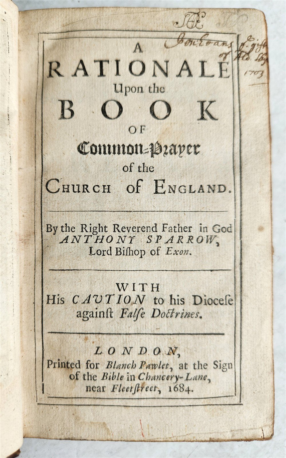 1684 Rationale upon the Book of Common Prayer of the Church of England antique