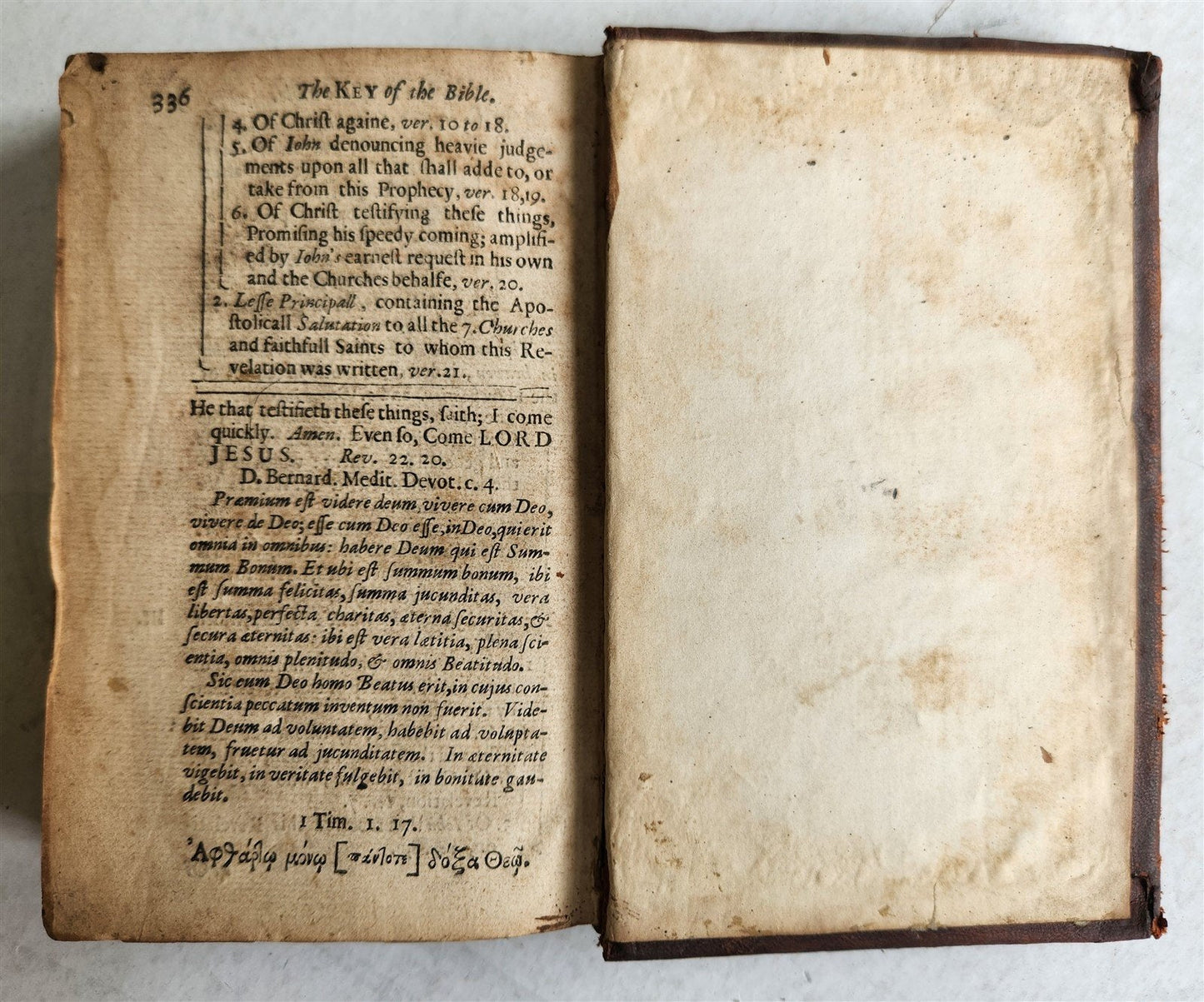 1648 Key of the Bible unlocking richest Treasury of Holy Scriptures antique