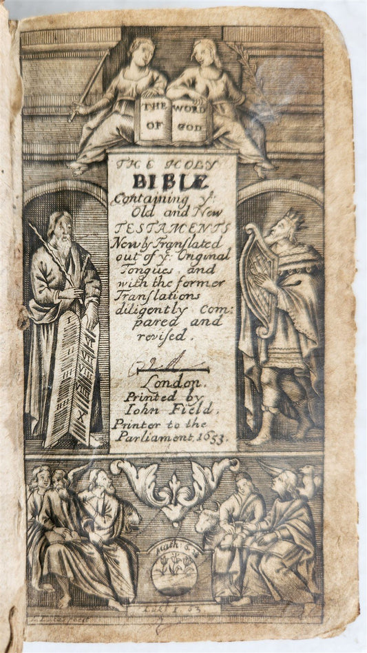 1653 BIBLE in ENGLISH antique OLD TESTAMENT printed by John Field LONDON