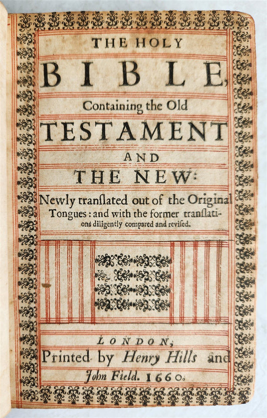 1660 BIBLE in ENGLISH antique OLD & NEW TESTAMENT by Henry Hill & John Field