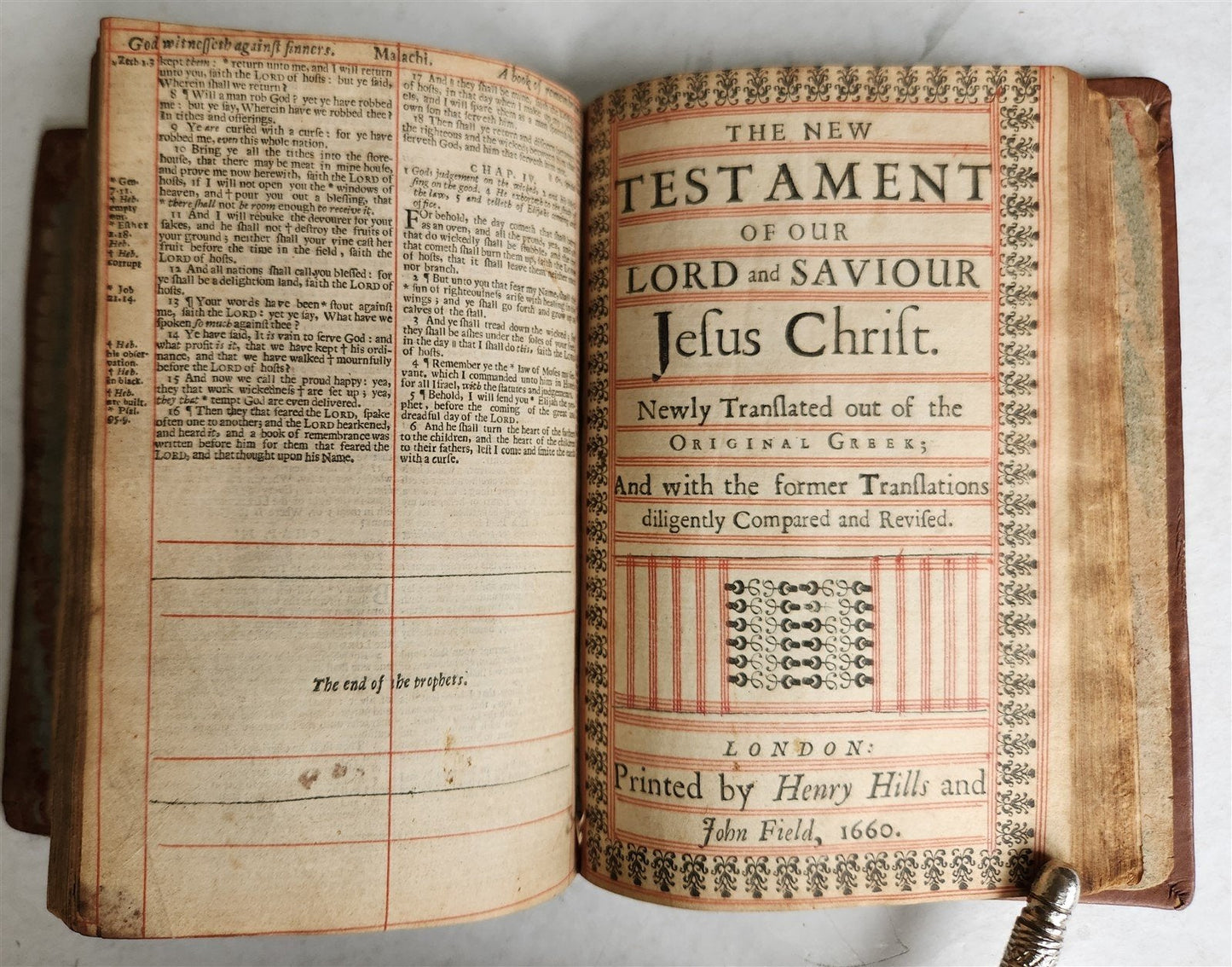 1660 BIBLE in ENGLISH antique OLD & NEW TESTAMENT by Henry Hill & John Field