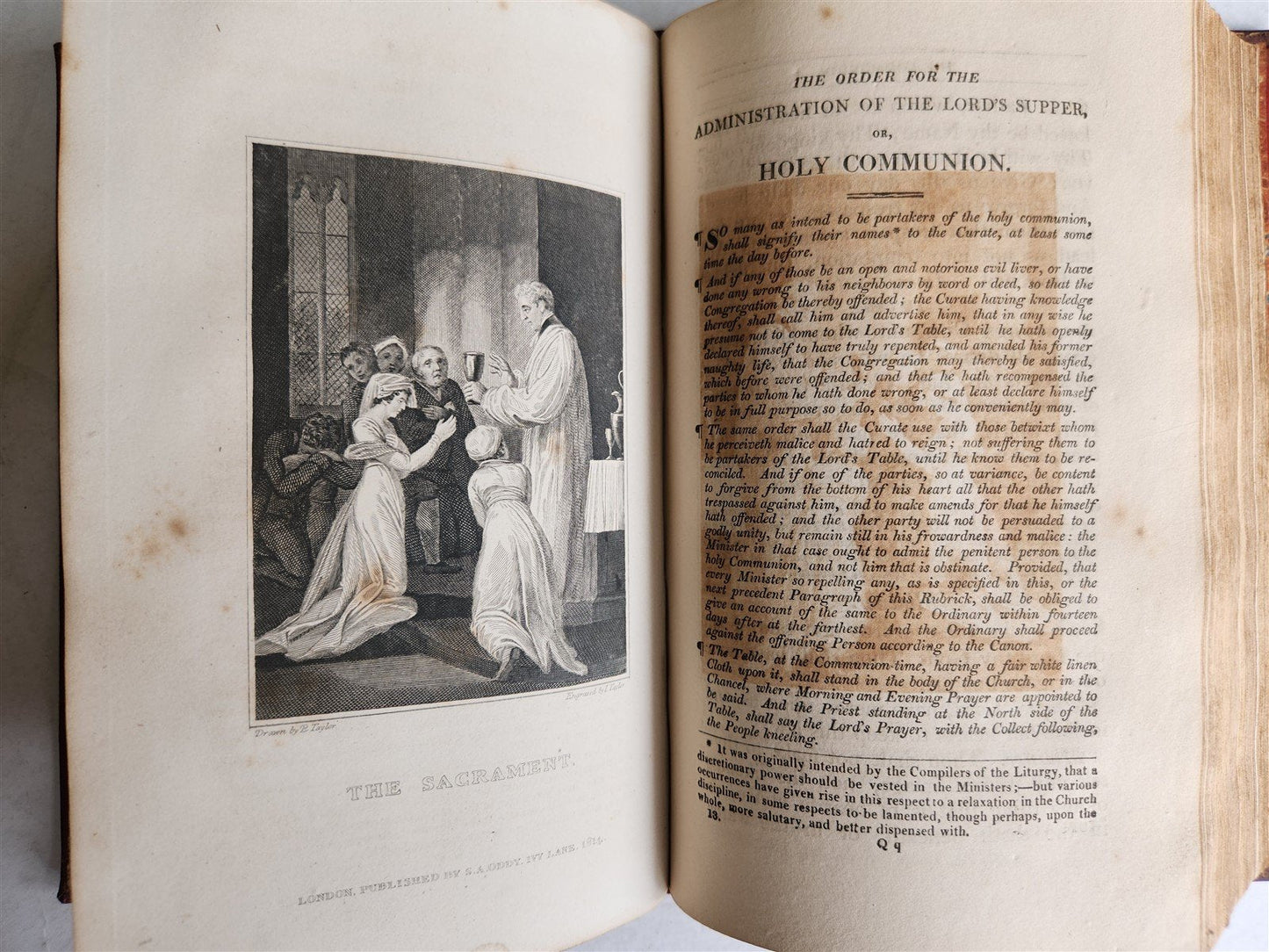 1818 BOOK of COMMON PRAYER antique ORIGINAL BEAUTIFUL BINDING illustrated