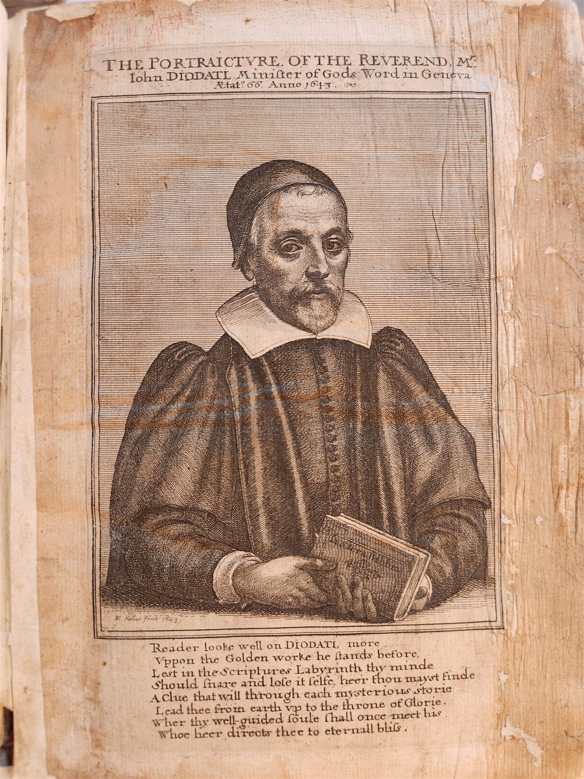 1643 Pious Annotations upon Holy Bible in ENGLISH by Giovanni Diodati antique