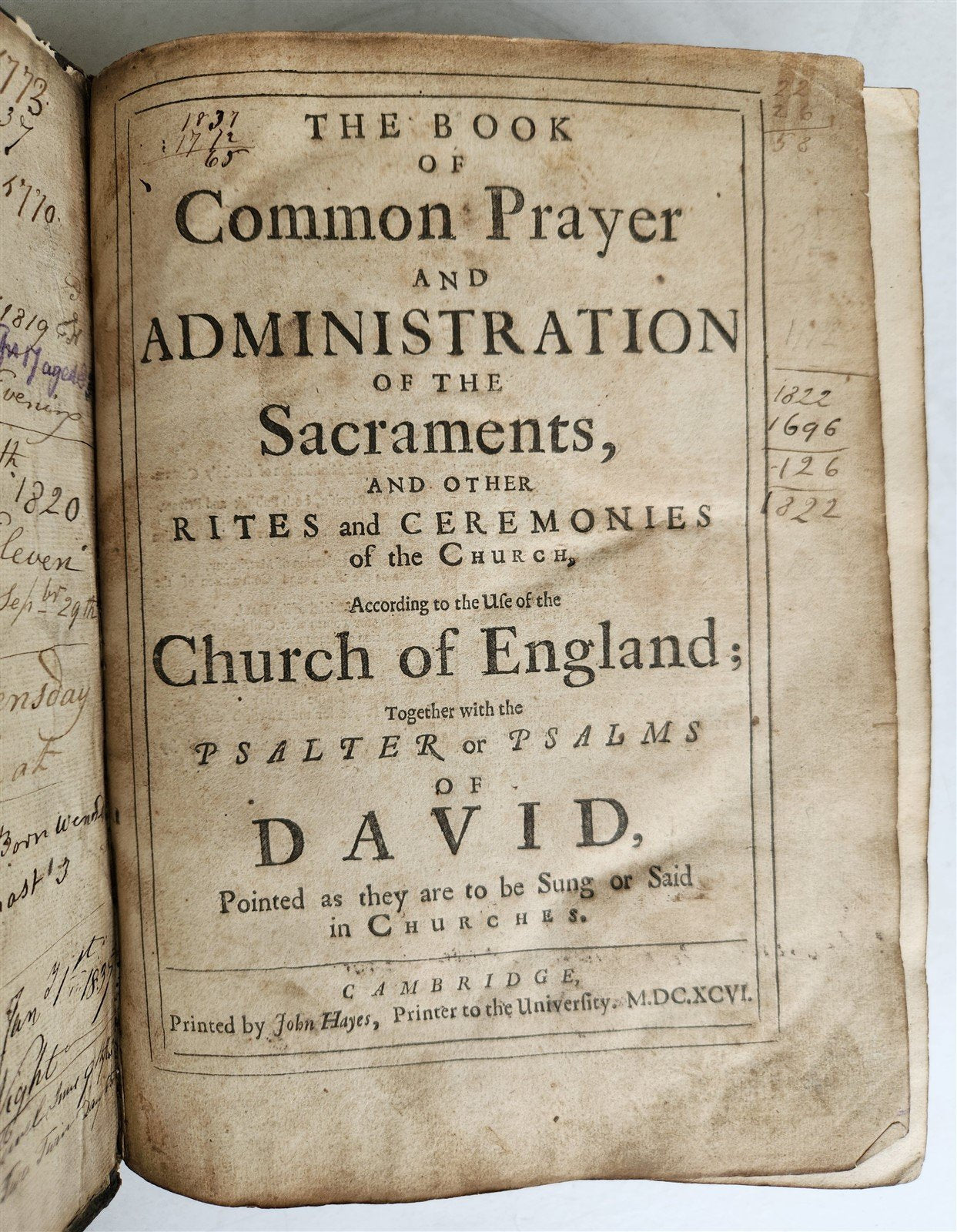1697 BIBLE in ENGLISH antique OLD & NEW TESTAMENT by the University Printers
