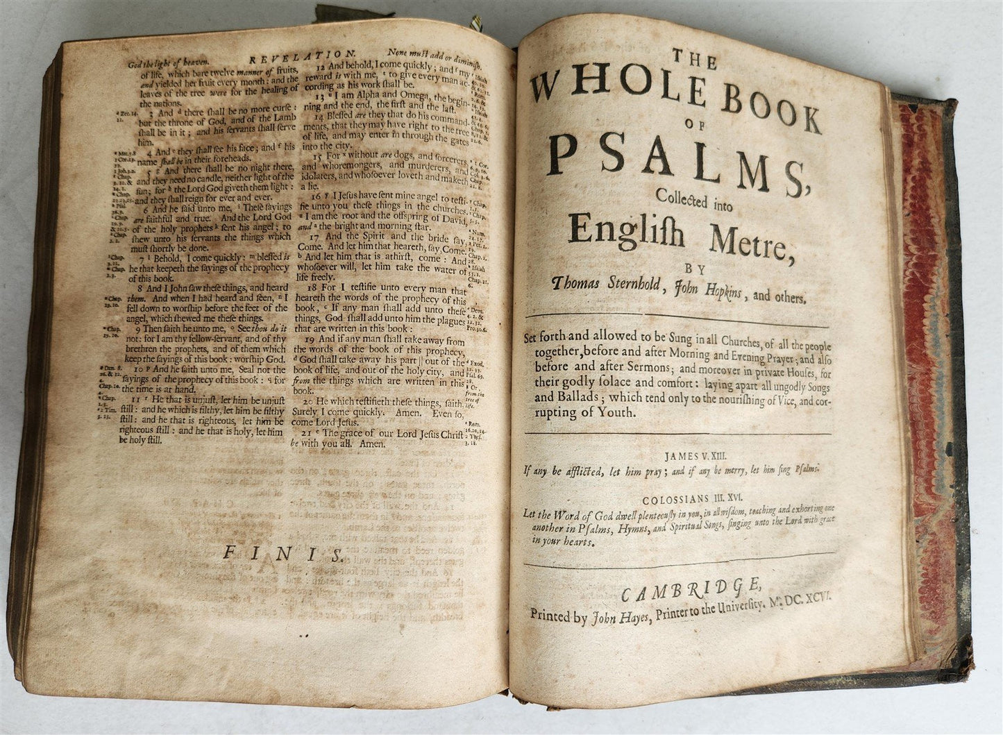 1697 BIBLE in ENGLISH antique OLD & NEW TESTAMENT by the University Printers