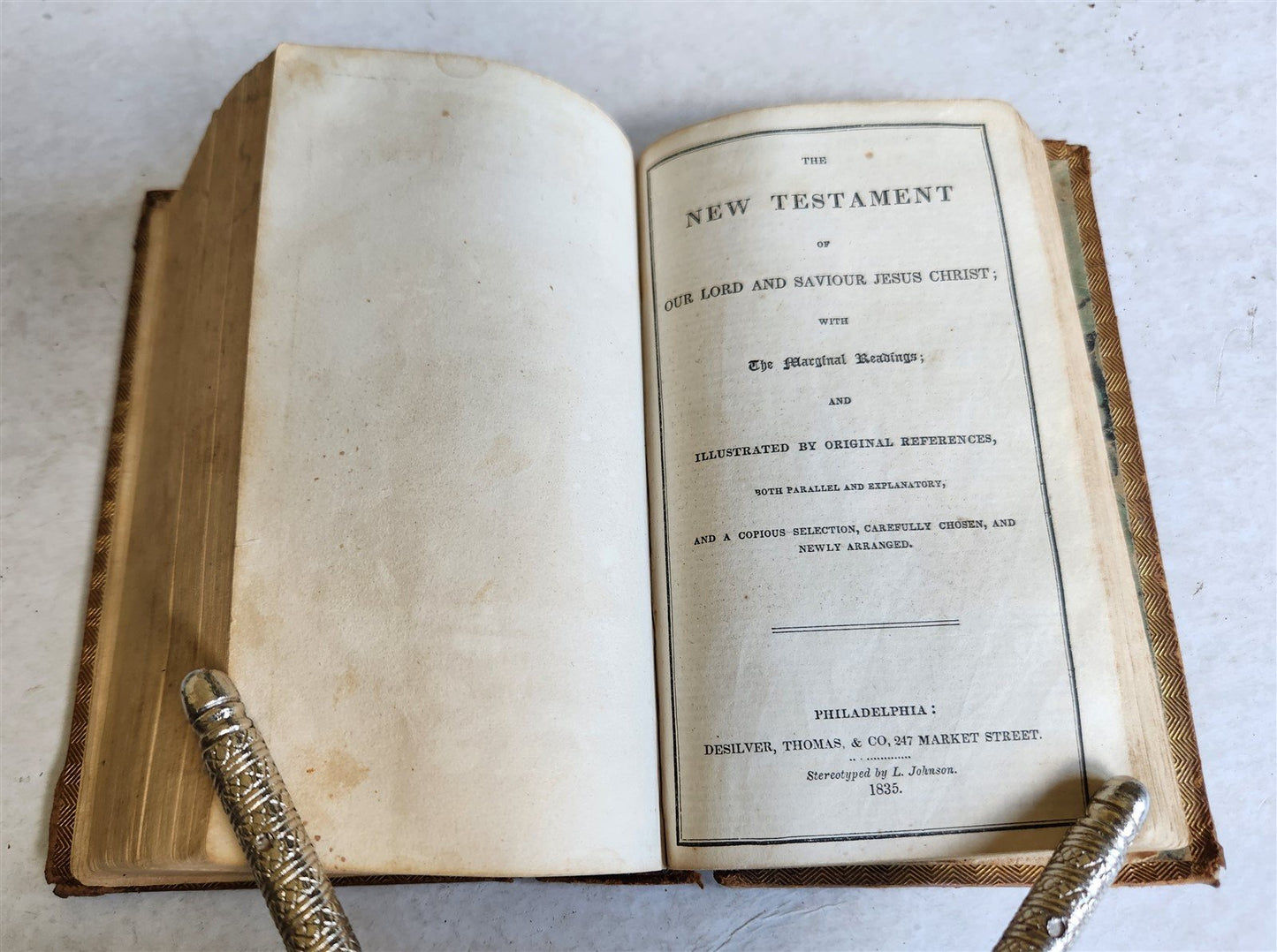 1835 BIBLE in ENGLISH antique POLYGLOTT Philadelphia