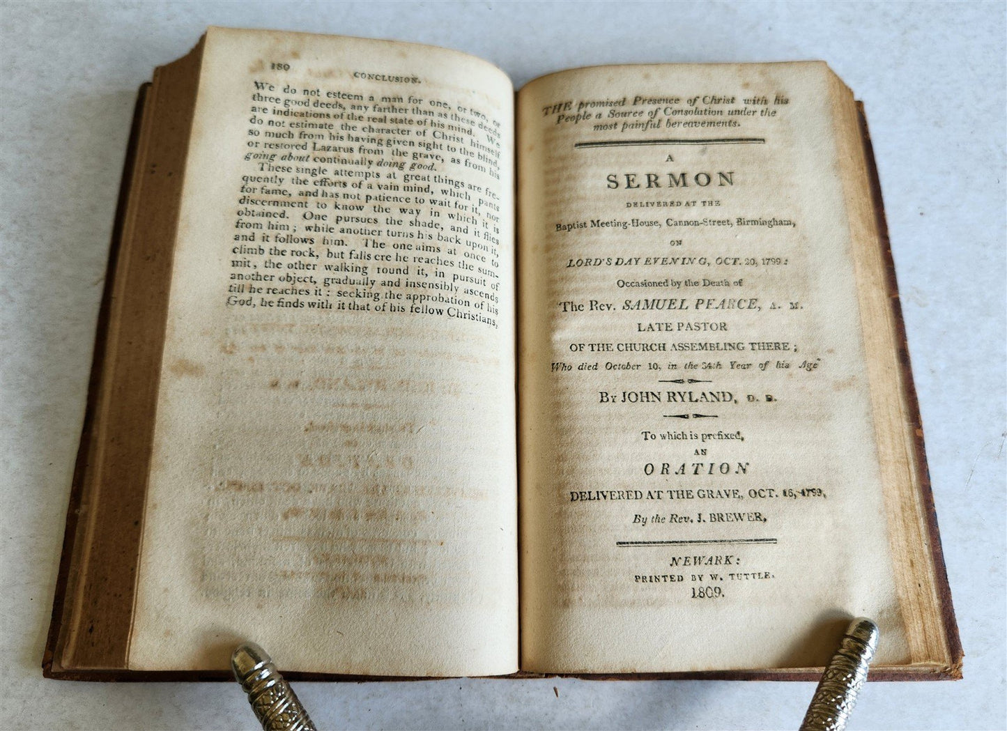 1809 MEMOIRS of the LATE REV. SAMUEL PEARCE antique AMERICANA Newark NJ