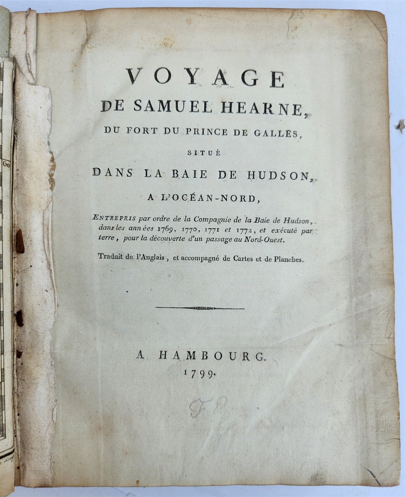 1799 Voyage de Samuel Hearne antique ILLUSTRATED w/ MAP & PLATES AMERICANA