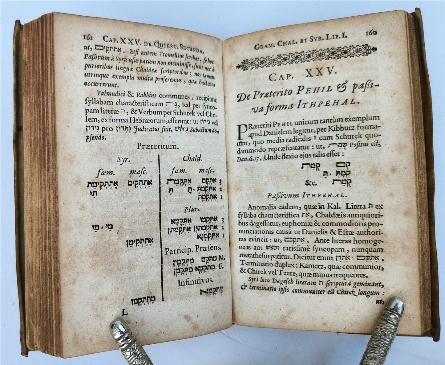 1650 Grammaticae Chaldaicae et Syriacæ by BUXTORF antique Judaica VELLUM BOUND