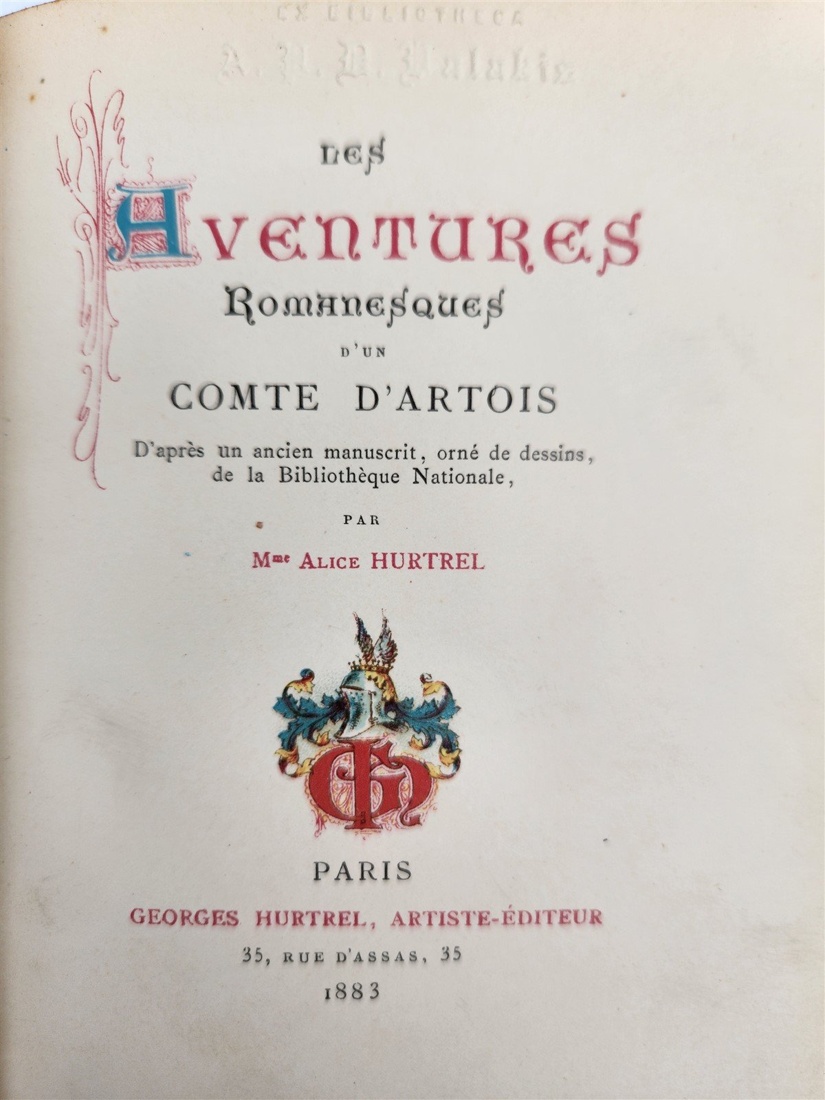 1883 ROMANTIC ADVENTURES of COUNT D'ARTOIS antique ILLUSTRATED fine binding