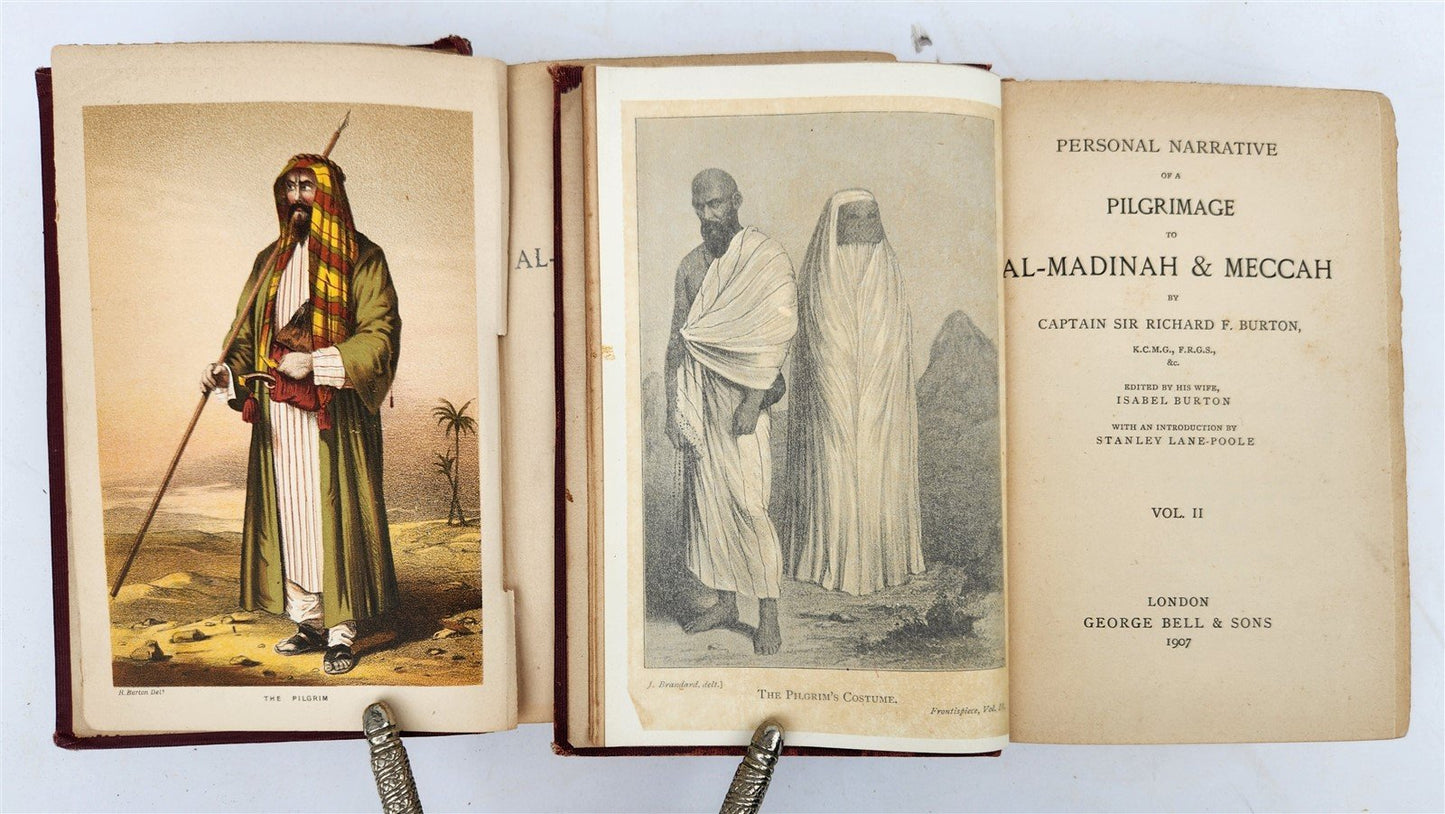 1907 Narrative of Pilgrimage to Al-Madinah & Mecca 2 VOLUMES antique ILLUSTRATED