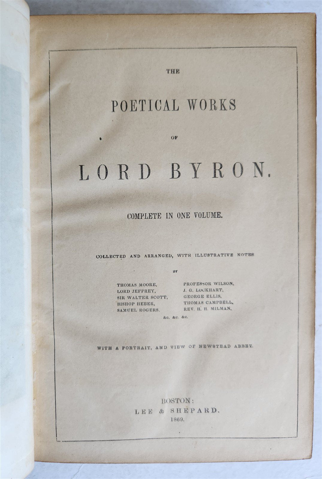 1869 POETICAL WORKS of LORD BYRON antique ILLUSTRATED printed in Boston