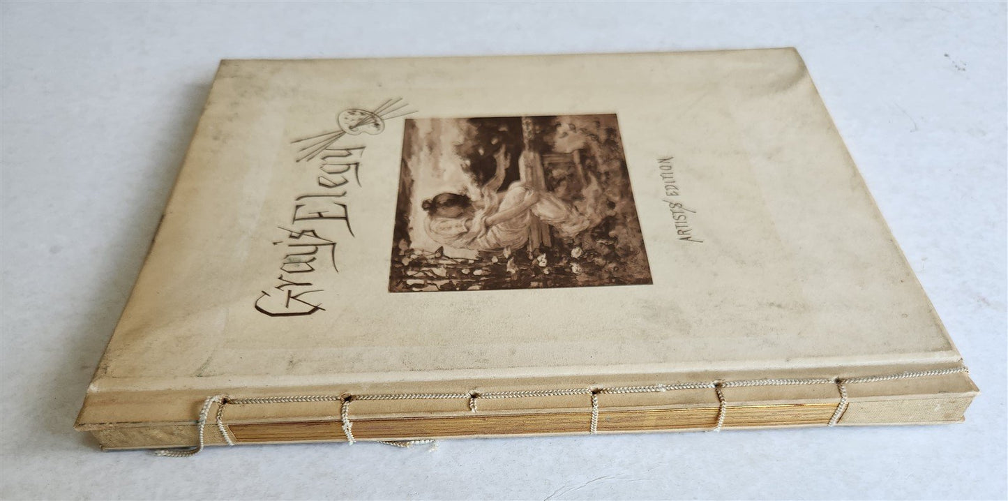 1885 GRAVEYARD POETRY antique GRAY'S ELEGY ILLUSTRATED artist's edition VELLUM