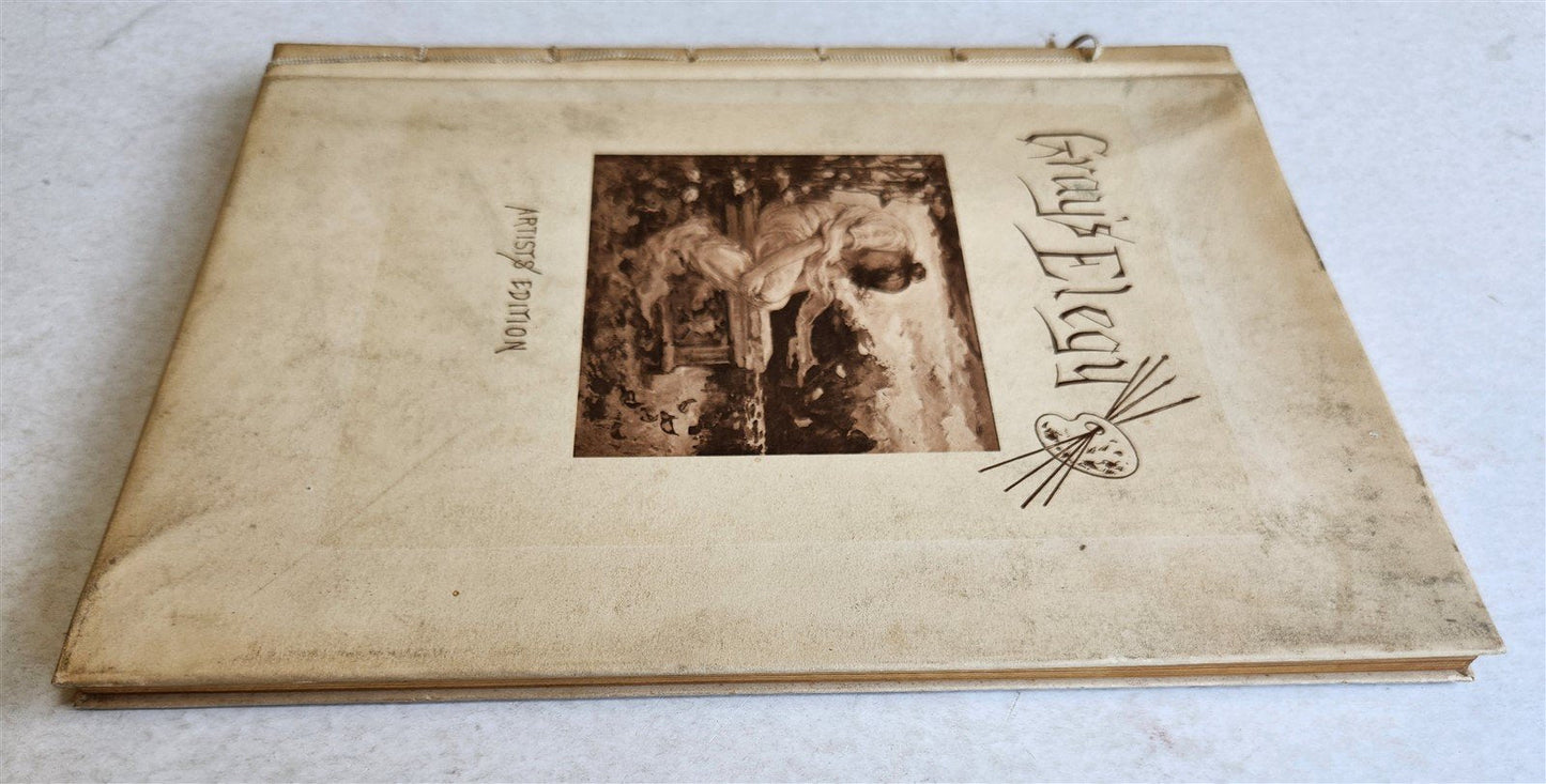 1885 GRAVEYARD POETRY antique GRAY'S ELEGY ILLUSTRATED artist's edition VELLUM