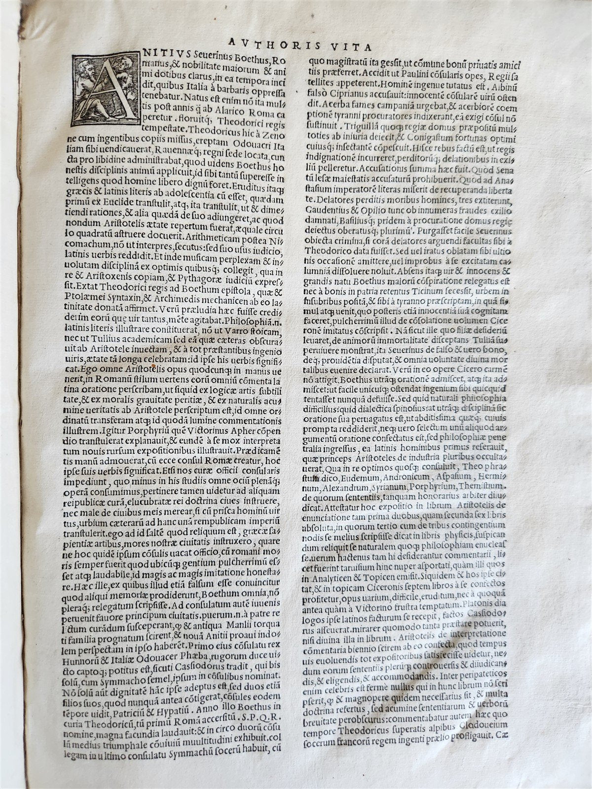 1546 PHILOSOPHY Anitii Manlii Seuerini Boethi Latinorum ILLUSTRATED antique