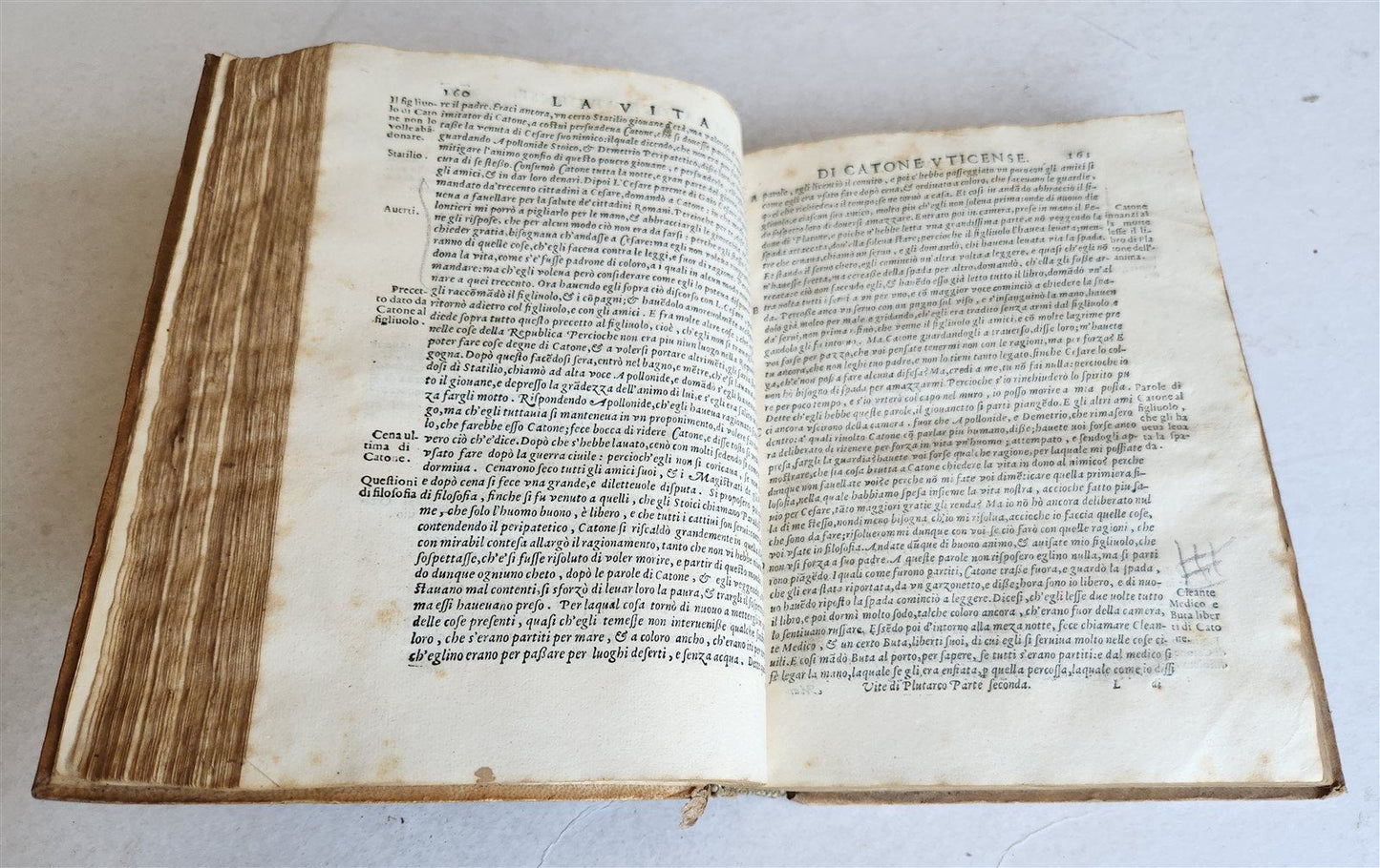 1607 PLUTARCH LIVES of ILLUSTRIOUS GREEKS & ROMANS antique VELLUM ILLUSTRATED