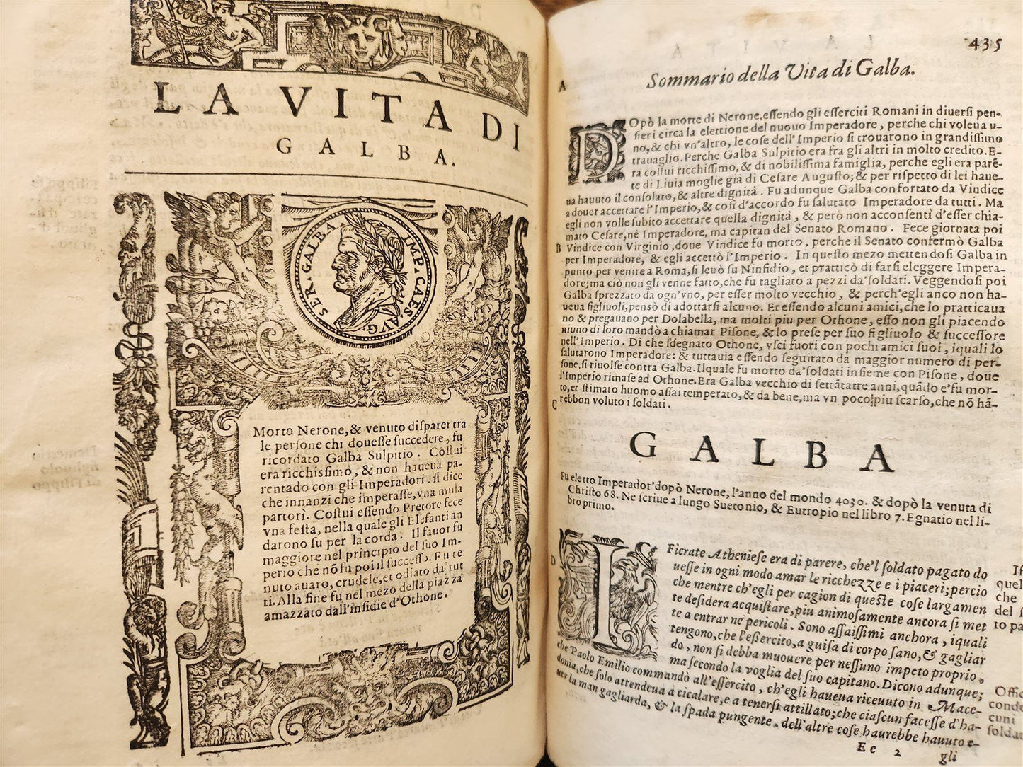 1607 PLUTARCH LIVES of ILLUSTRIOUS GREEKS & ROMANS antique VELLUM ILLUSTRATED